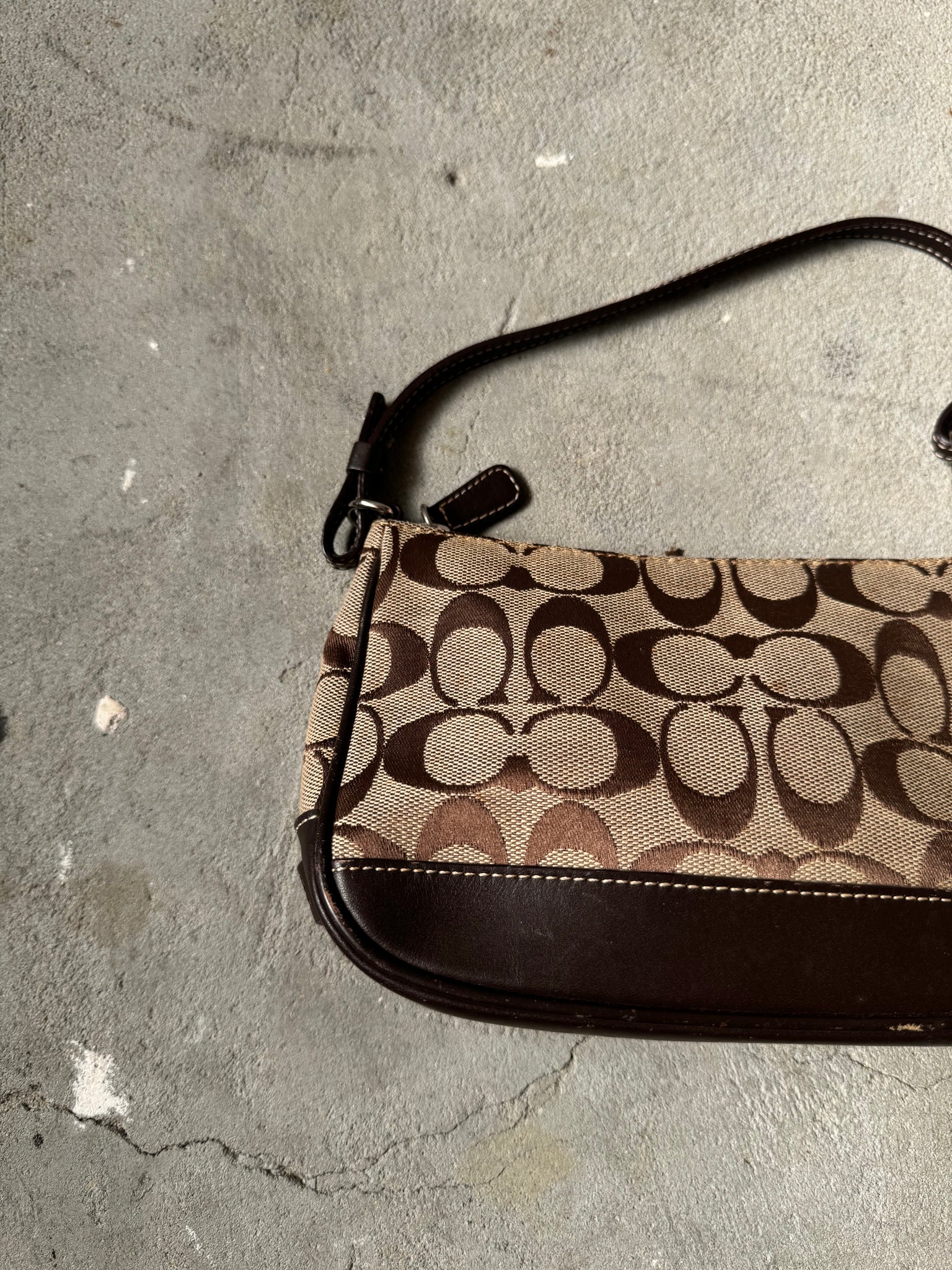 Coach Demi Pochette Shoulder Bag Beige/Brown