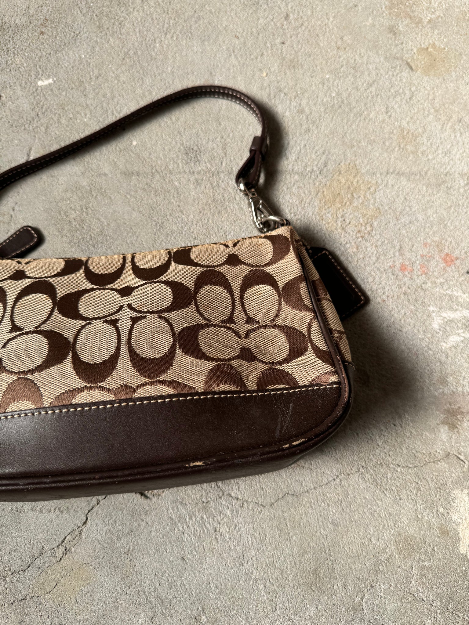 Coach Demi Pochette Shoulder Bag Beige/Brown