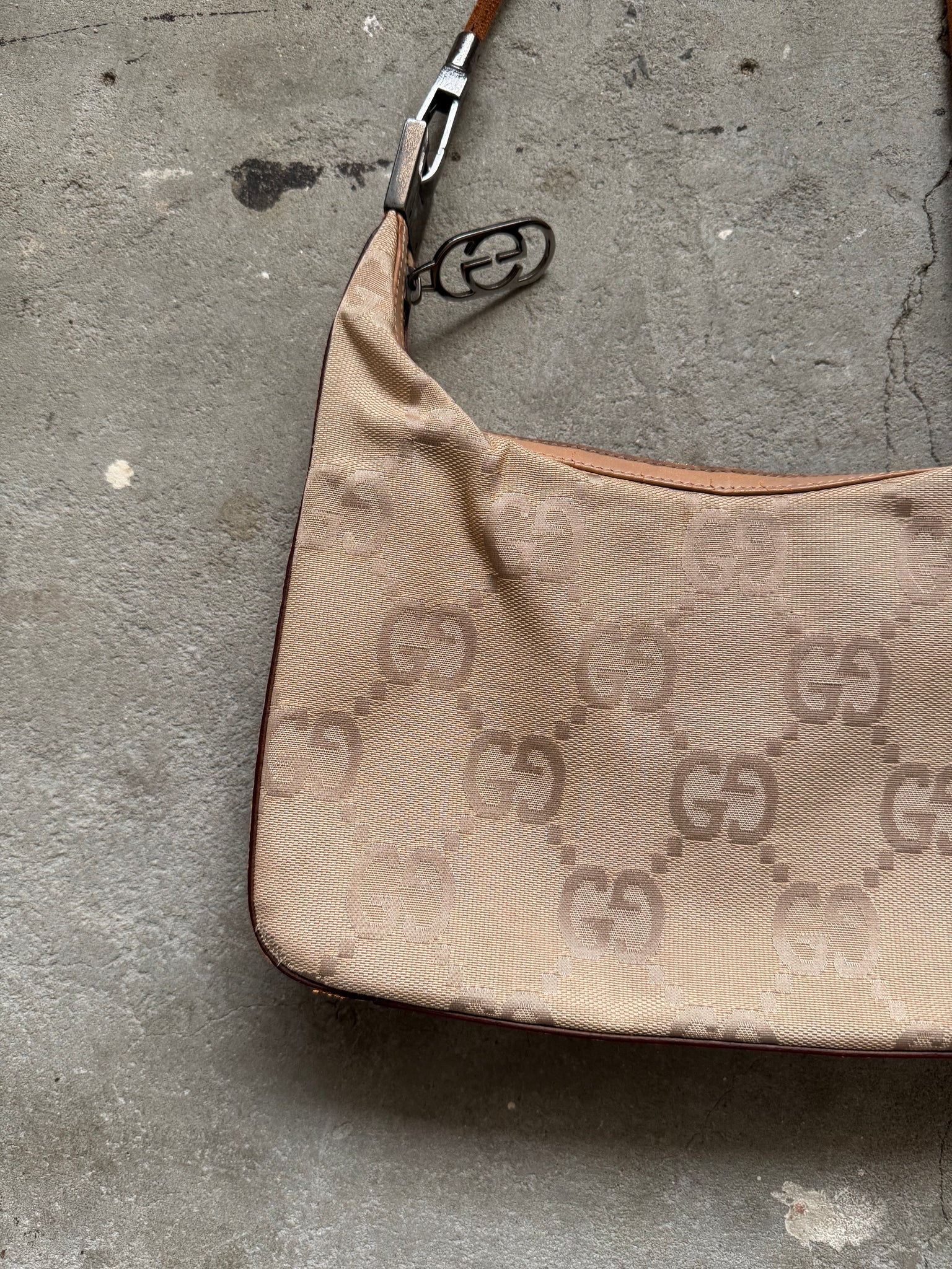 Gucci GG Monogram Shoulder Bag Beige