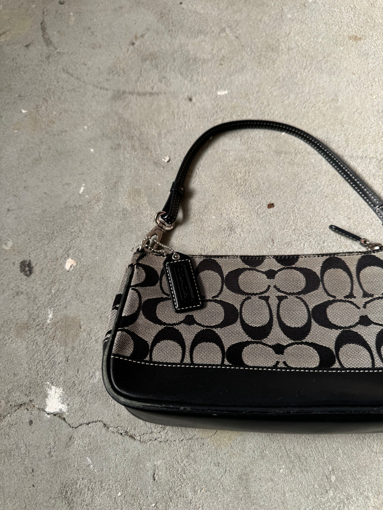 Coach Demi Pochette Shoulder Bag Black/Grey