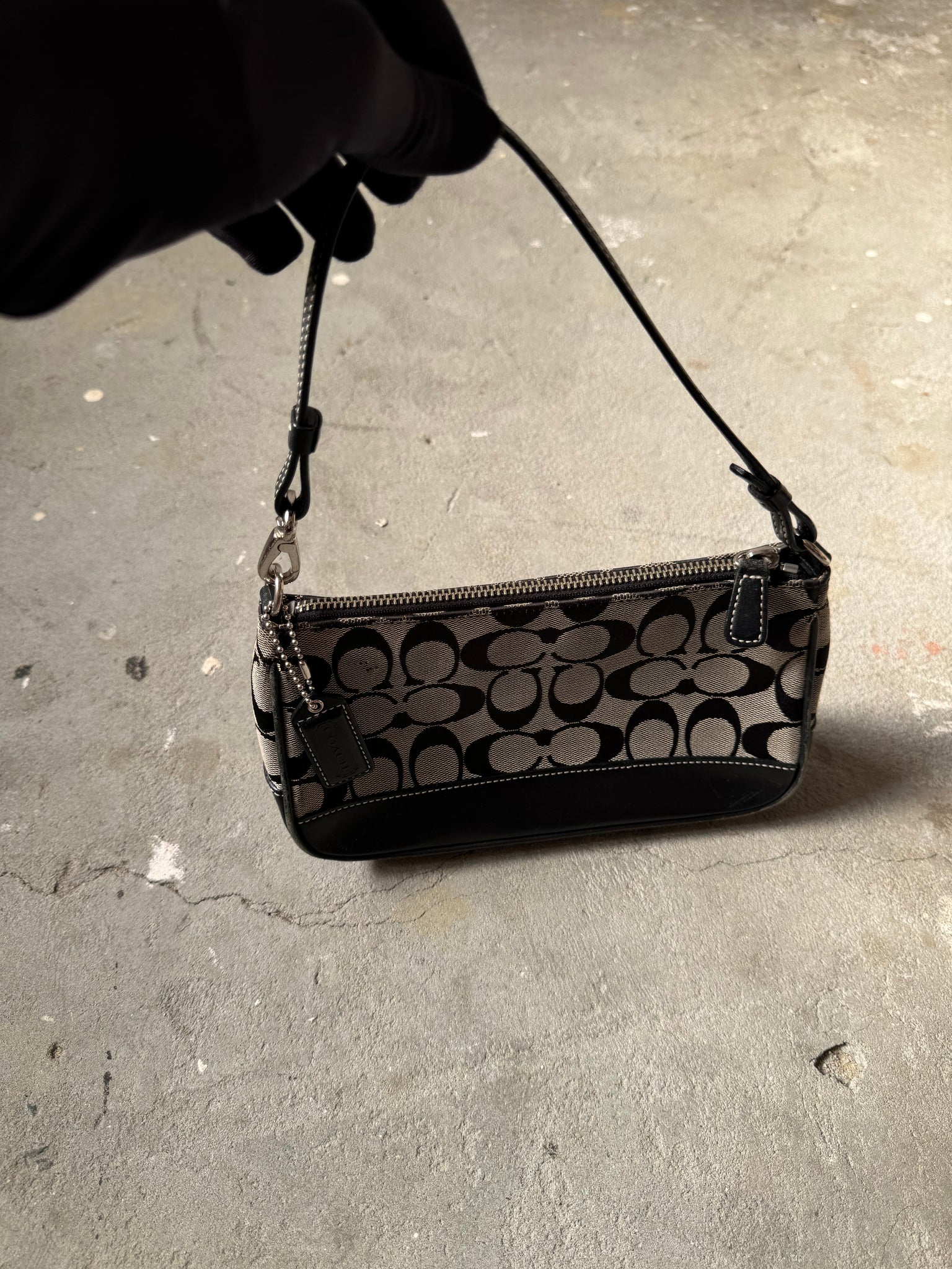 Coach Demi Pochette Shoulder Bag Black/Grey