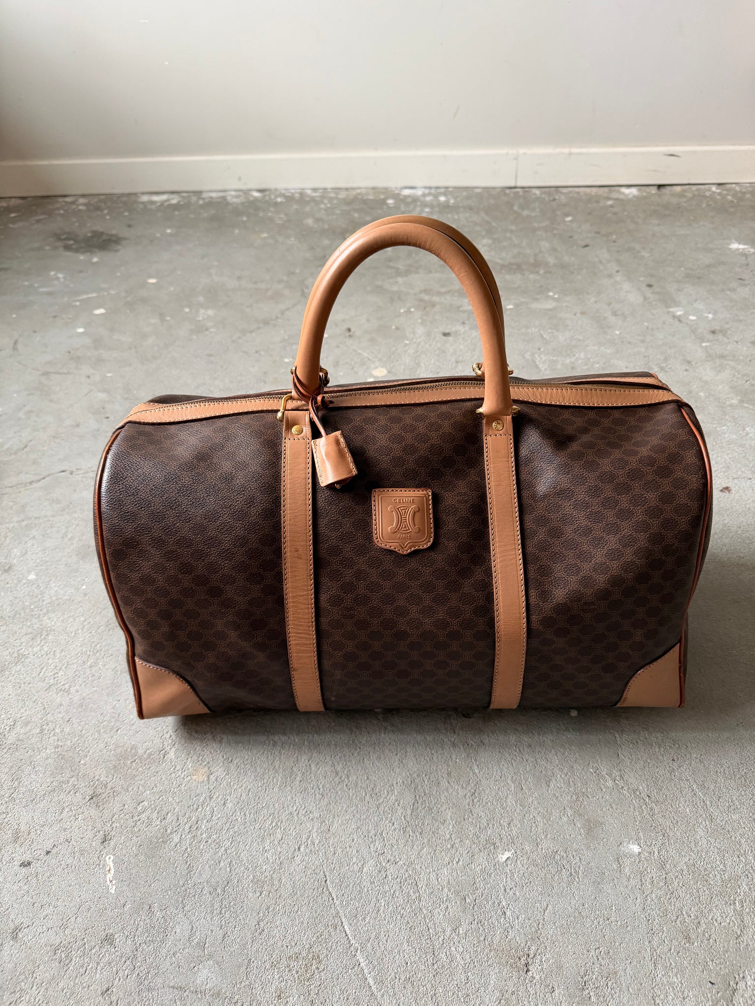 Celine Macadam Triomphe Duffle Bag Beige/Brown