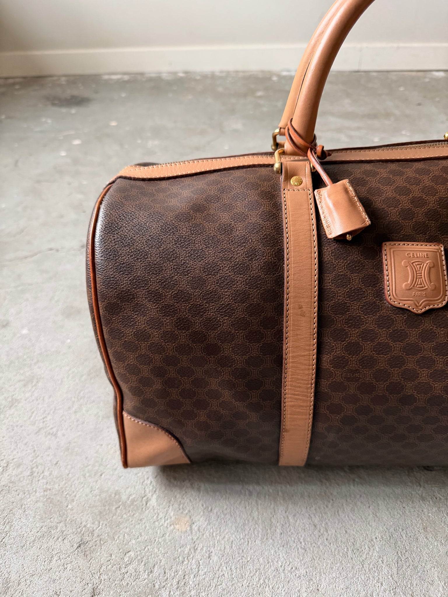 Celine Macadam Triomphe Duffle Bag Beige/Brown