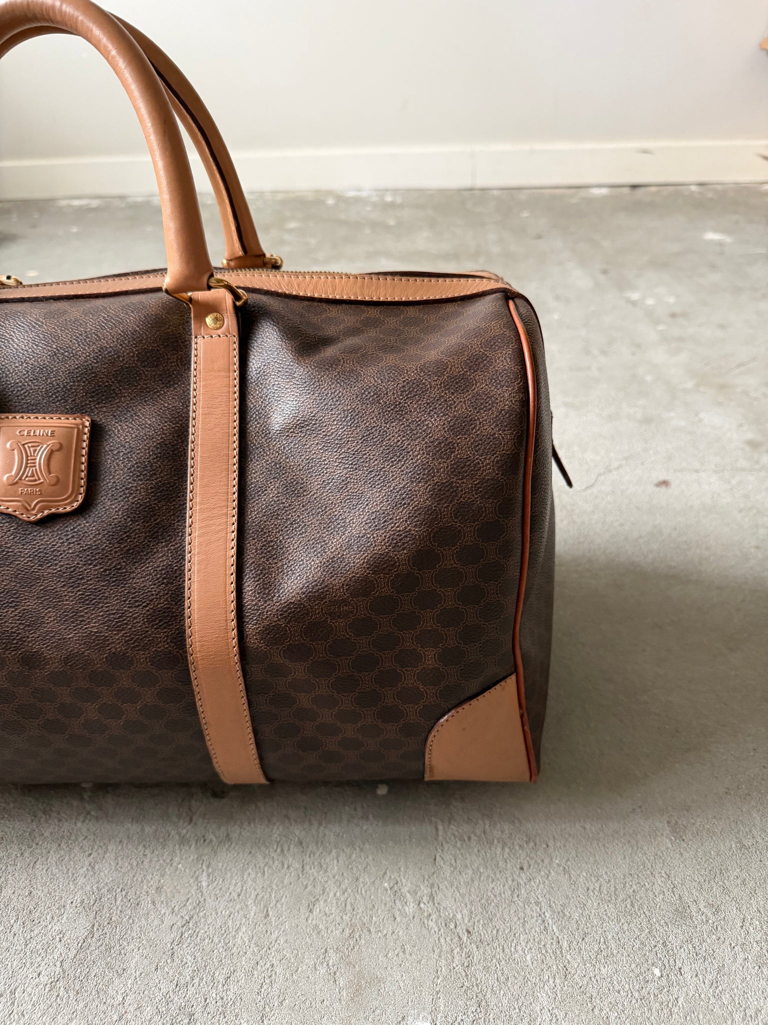 Celine Macadam Triomphe Duffle Bag Beige/Brown