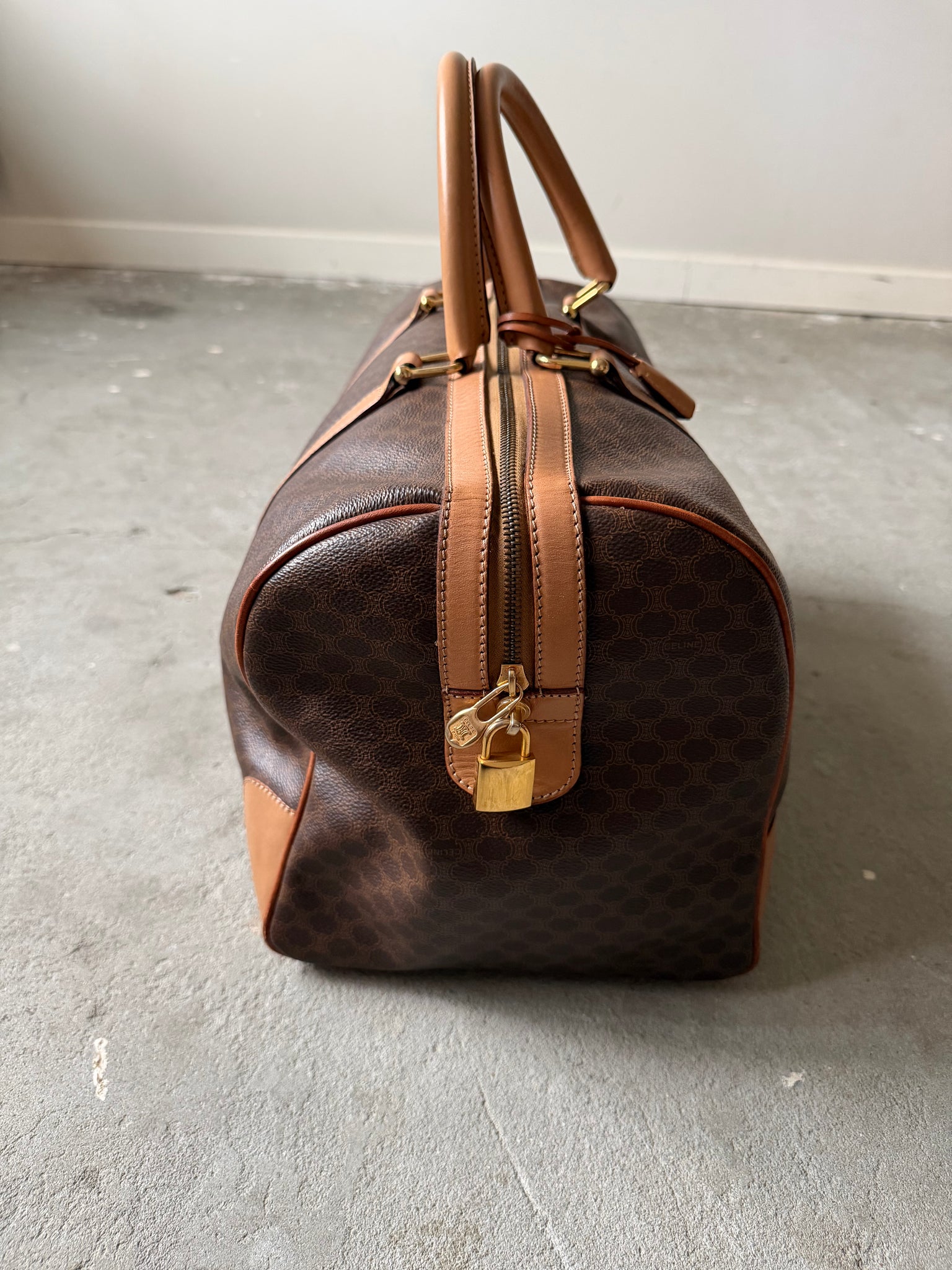 Celine Macadam Triomphe Duffle Bag Beige/Brown