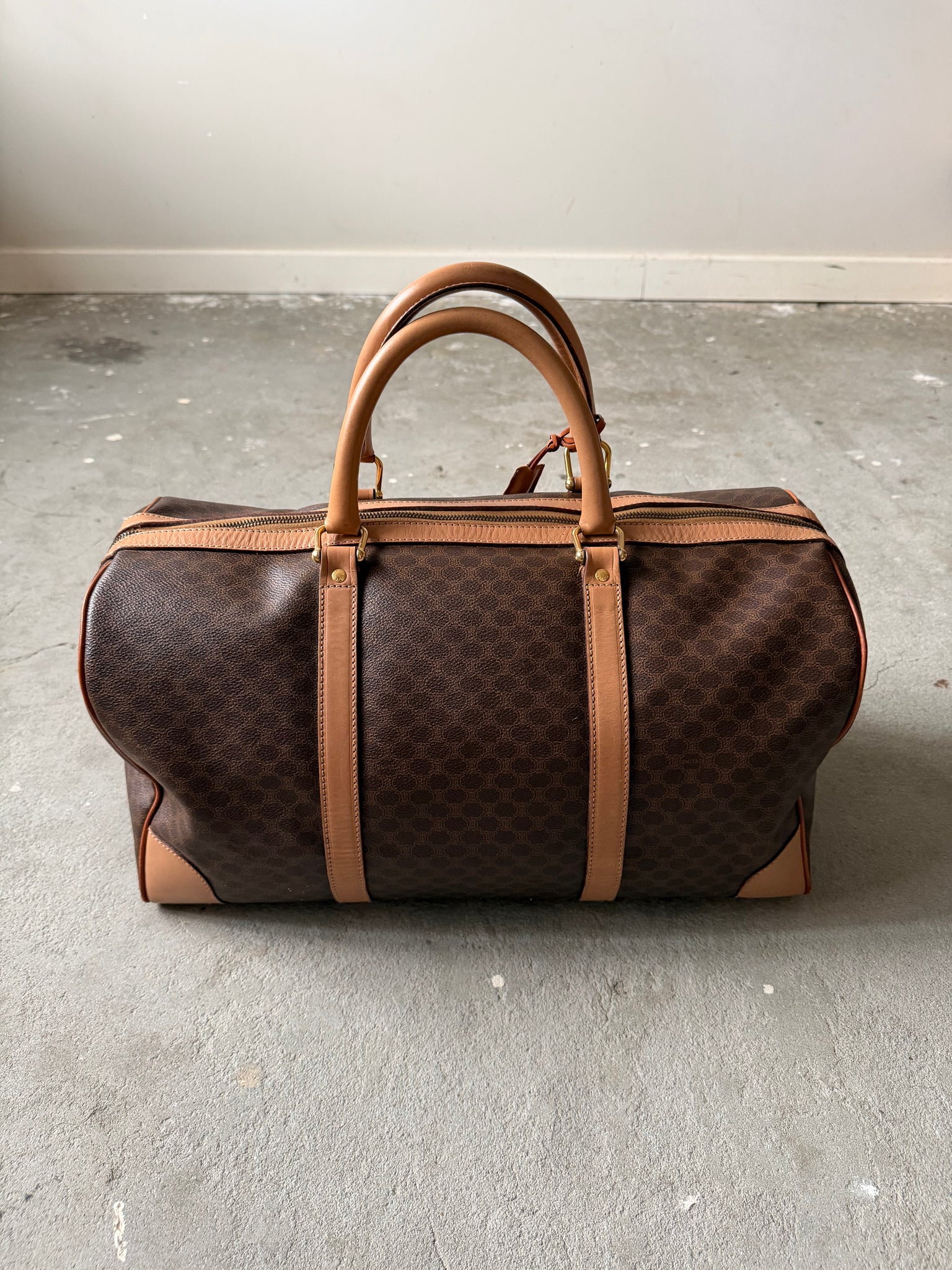 Celine Macadam Triomphe Duffle Bag Beige/Brown