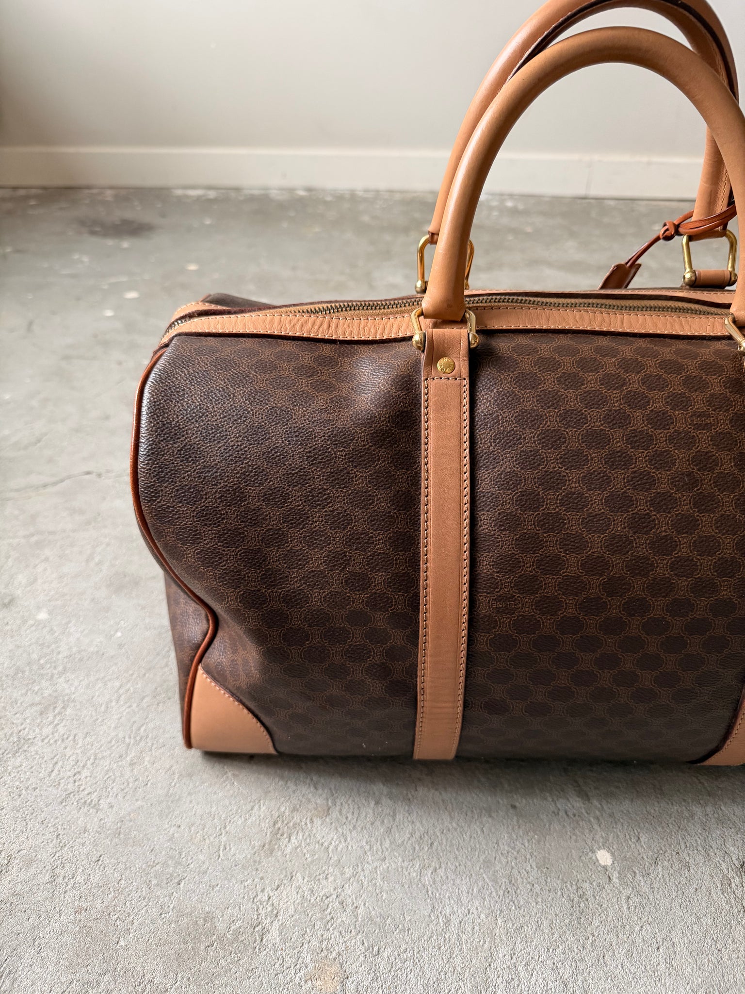 Celine Macadam Triomphe Duffle Bag Beige/Brown