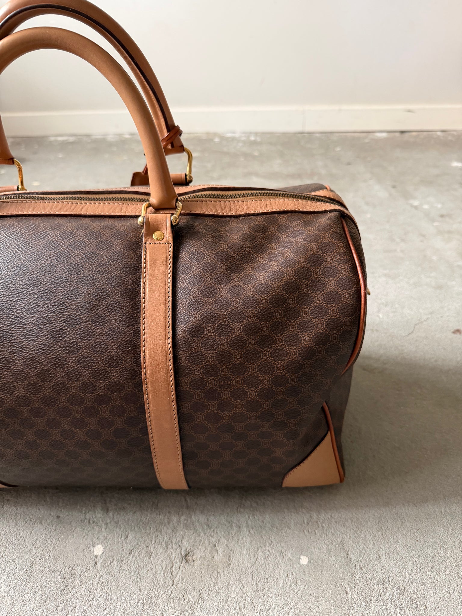 Celine Macadam Triomphe Duffle Bag Beige/Brown