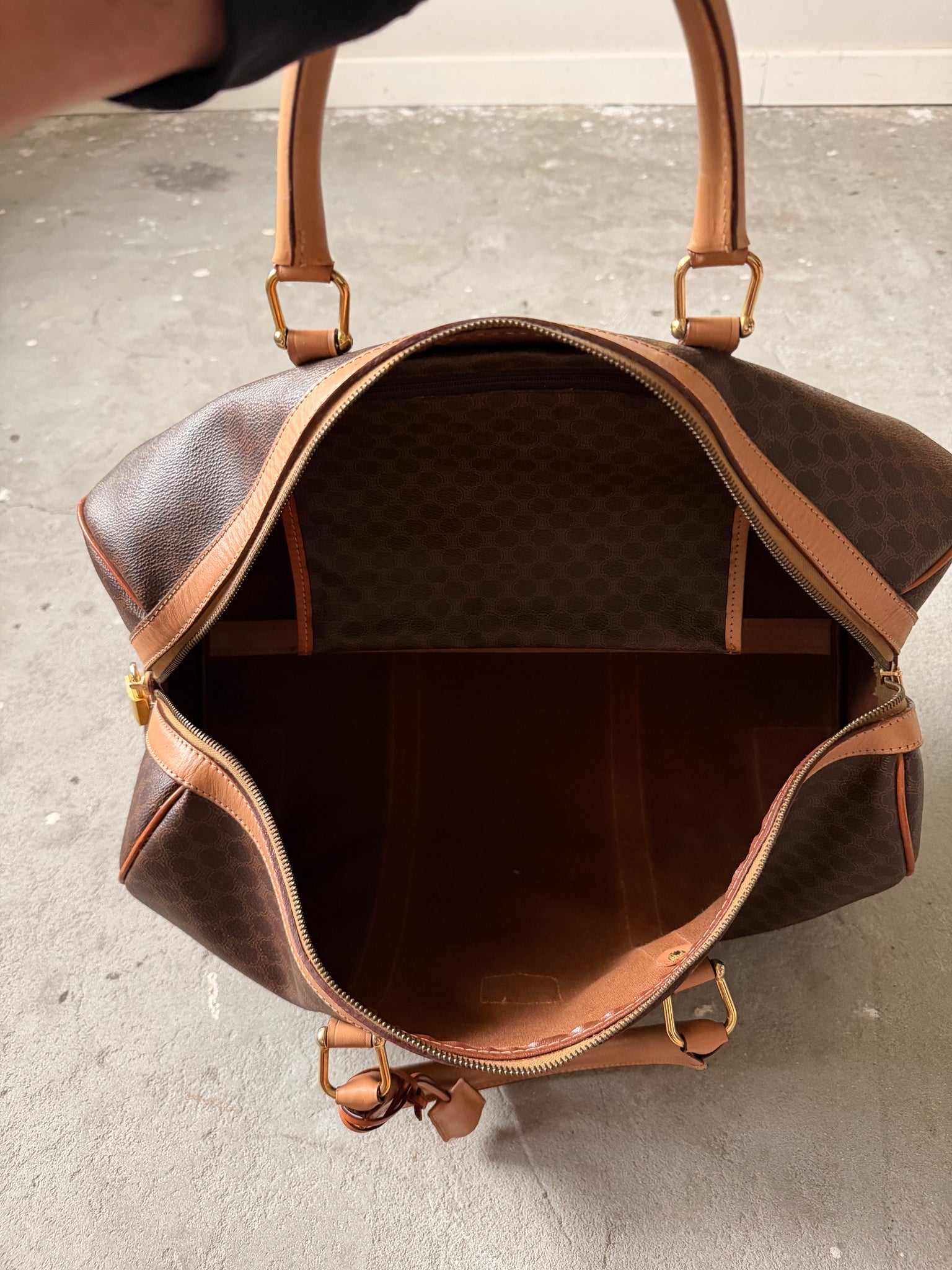 Celine Macadam Triomphe Duffle Bag Beige/Brown