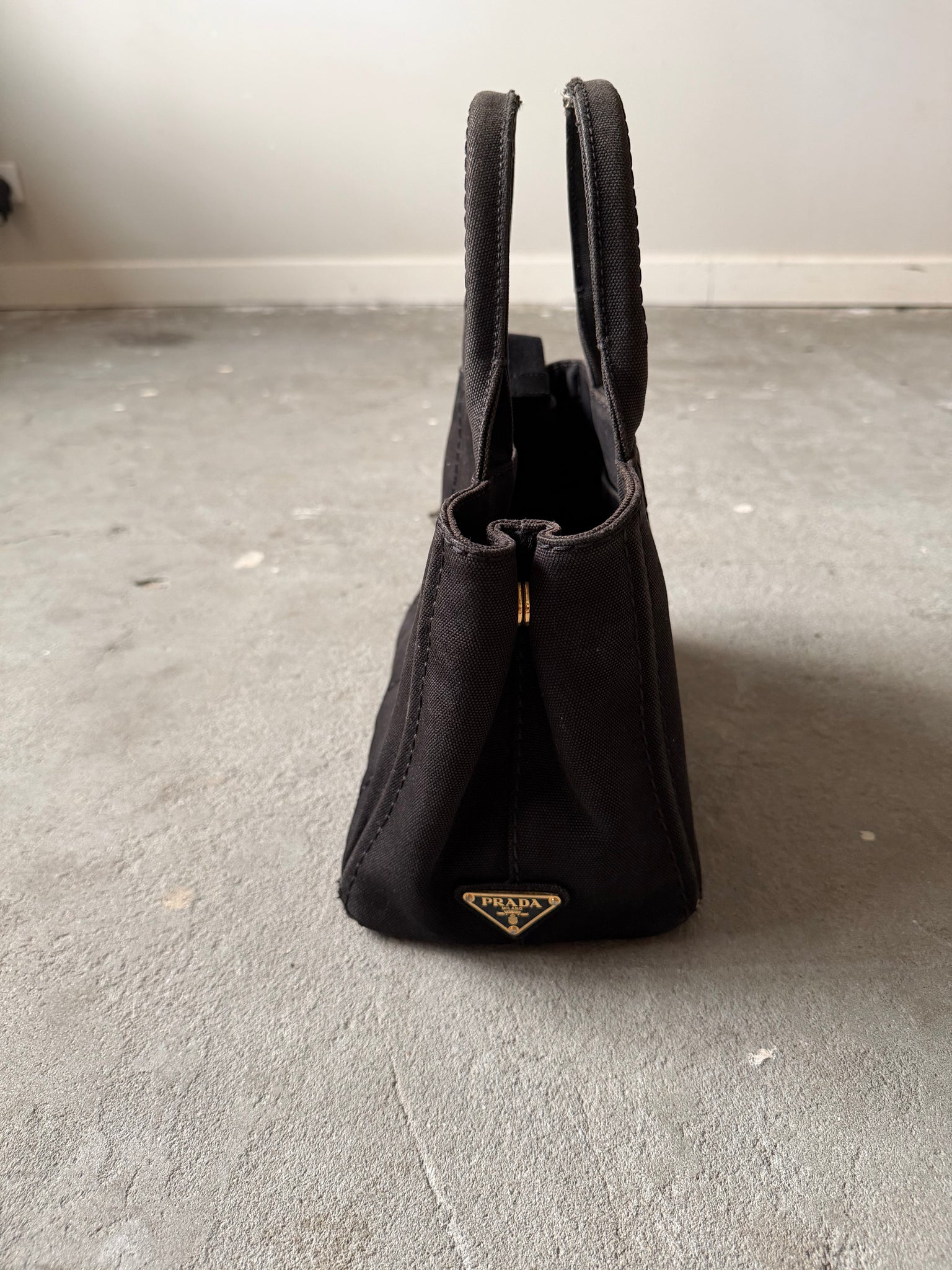Prada 2Way Canapa Tote Bag Black