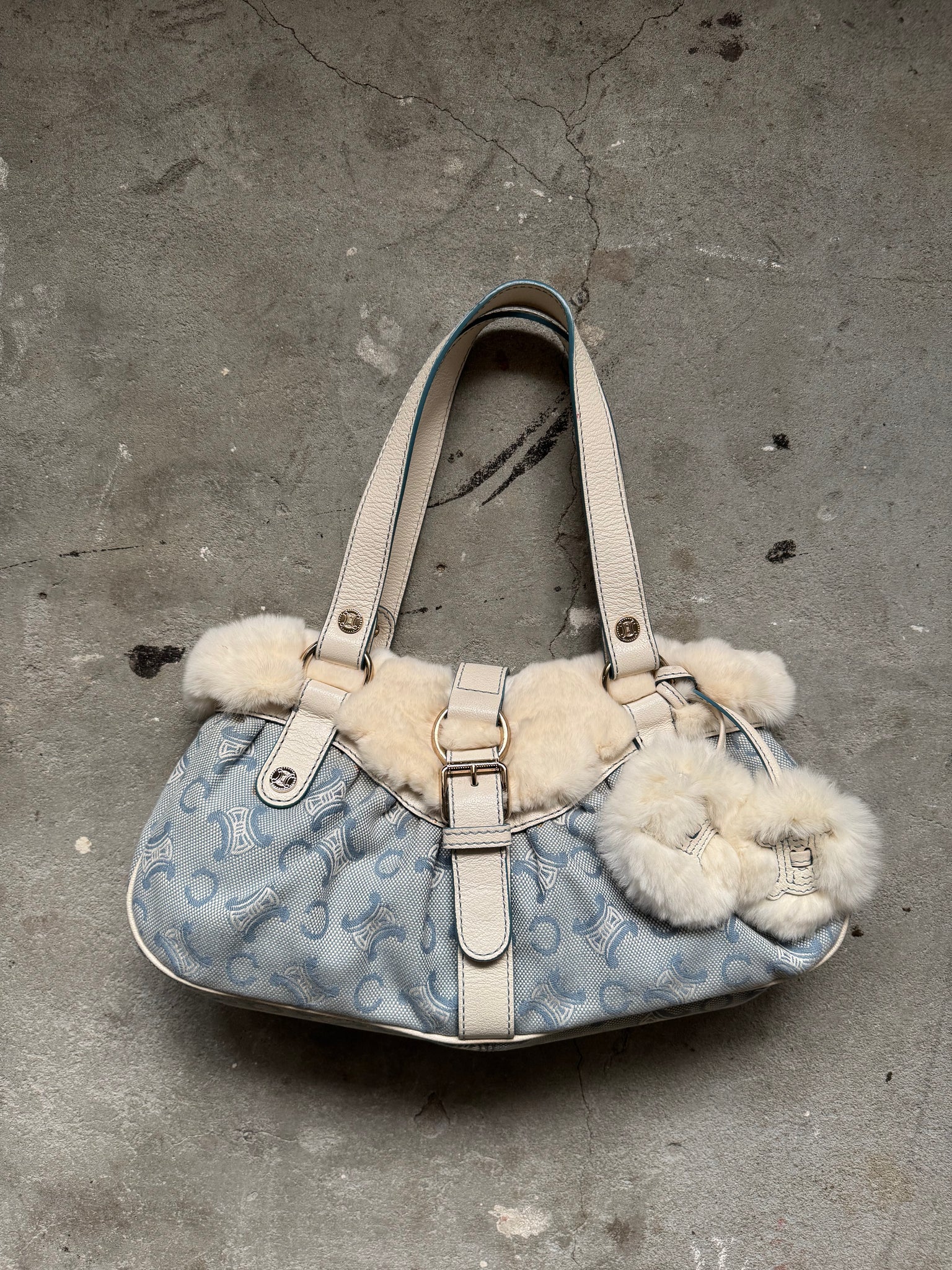Celine Macadam Shoulder Bag Blue