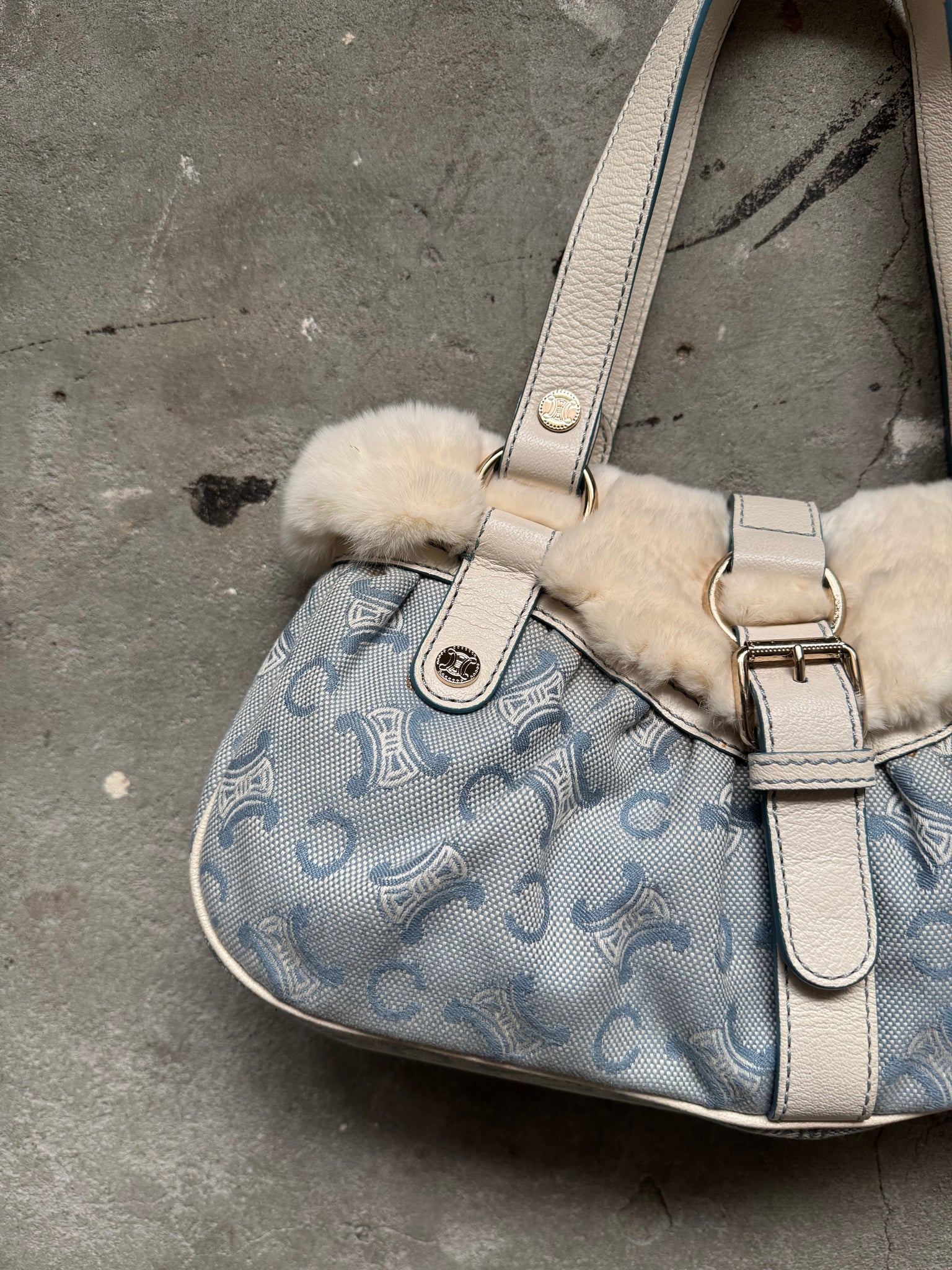 Celine Macadam Shoulder Bag Blue