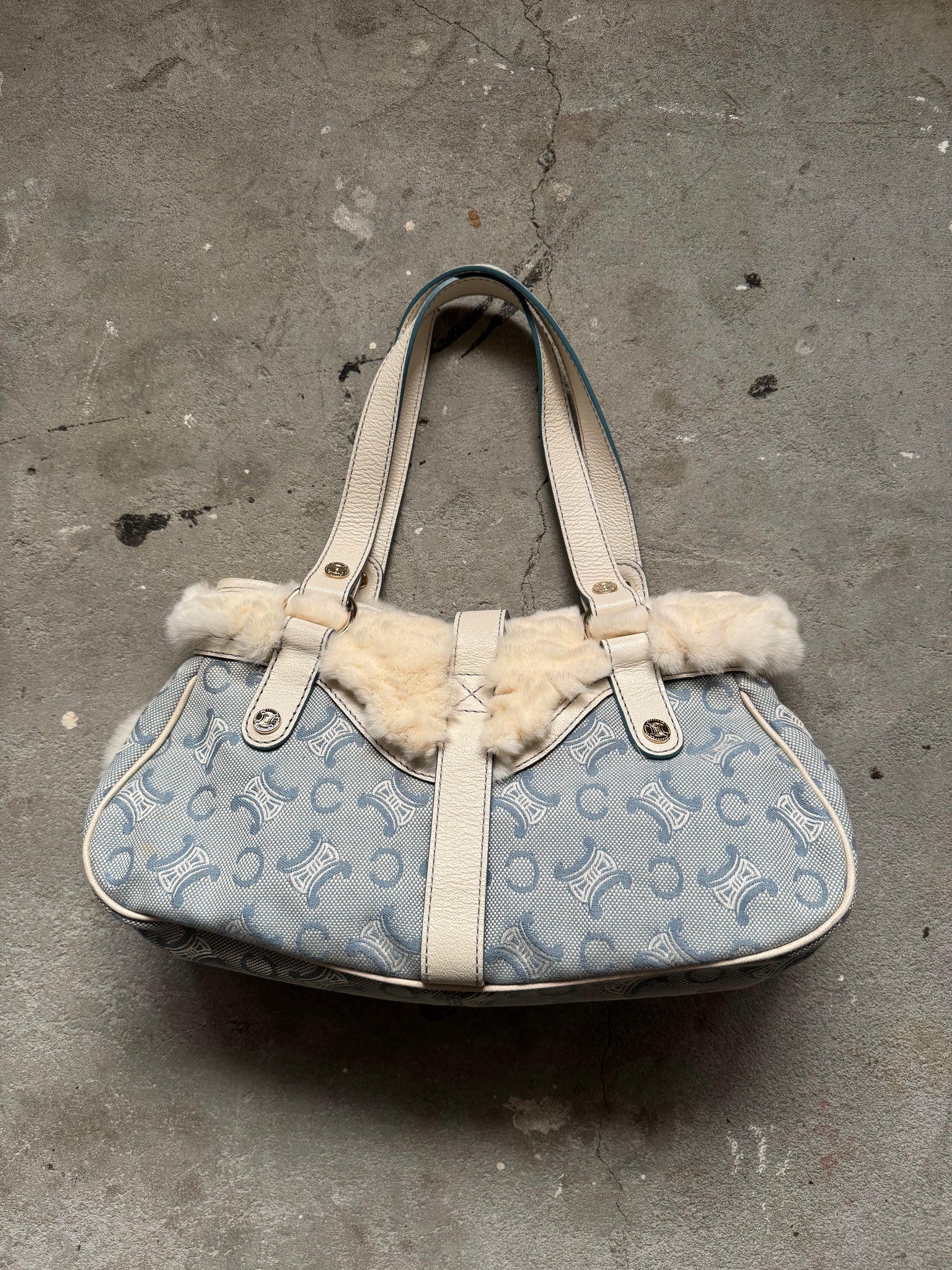 Celine Macadam Shoulder Bag Blue
