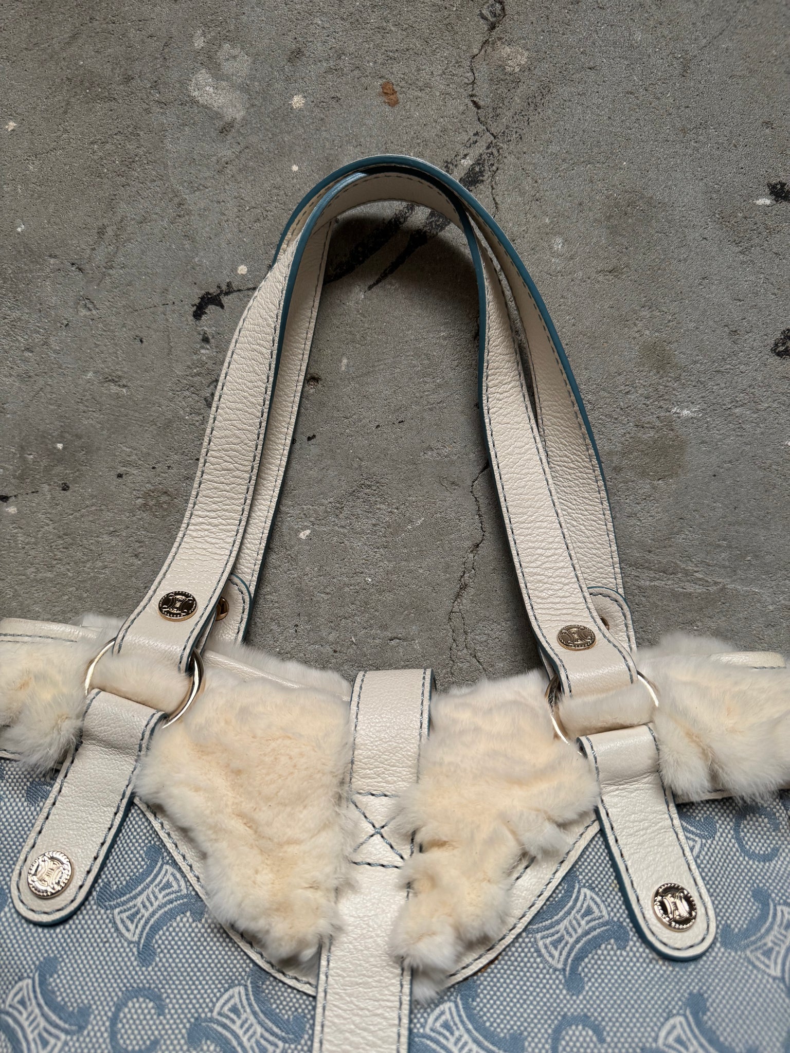 Celine Macadam Shoulder Bag Blue