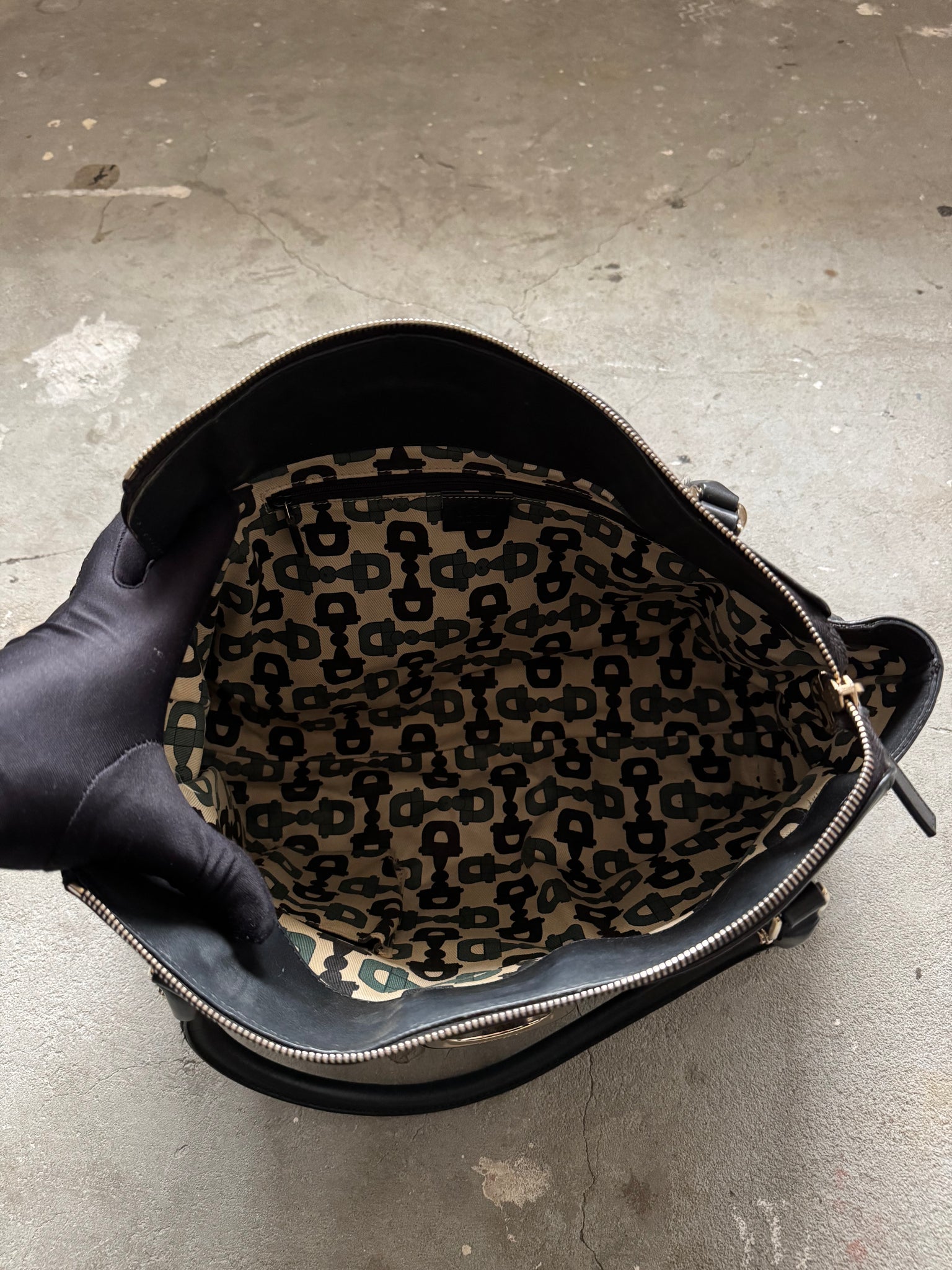 Gucci GG Monogram Guccissima Abbey Shoulder Bag Black