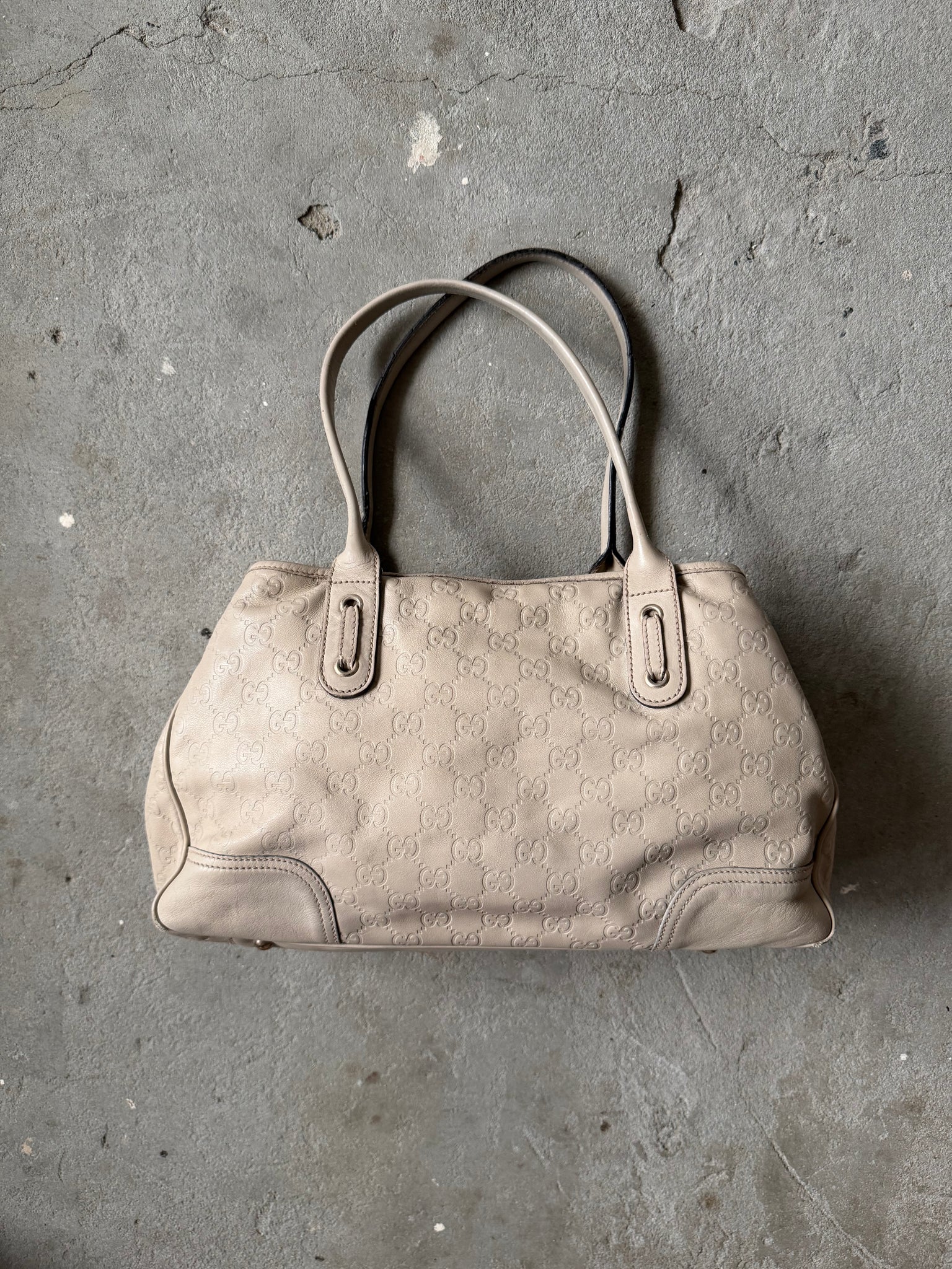 Gucci GG Monogram Guccissima Princy Shoulder Bag Cream