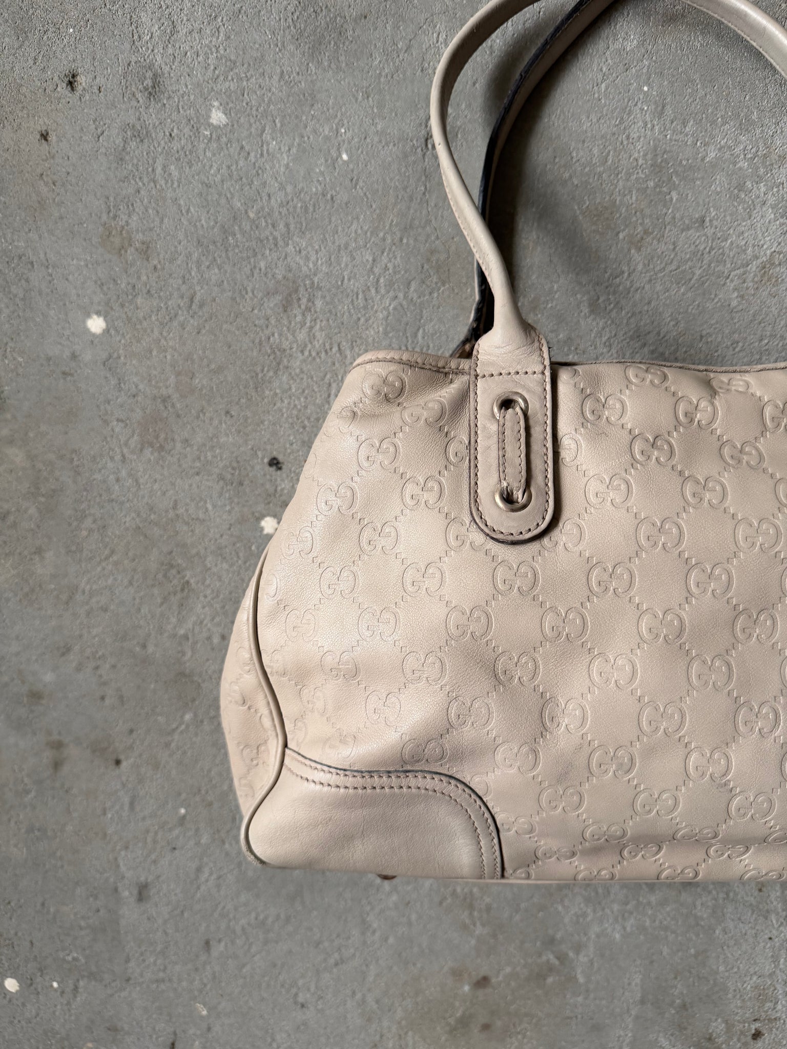 Gucci GG Monogram Guccissima Princy Shoulder Bag Cream