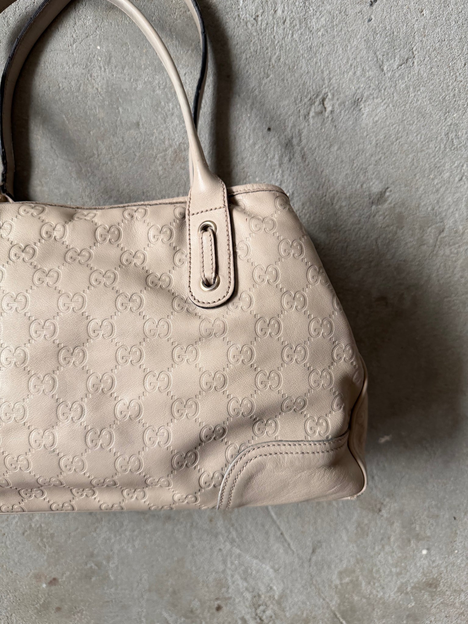 Gucci GG Monogram Guccissima Princy Shoulder Bag Cream