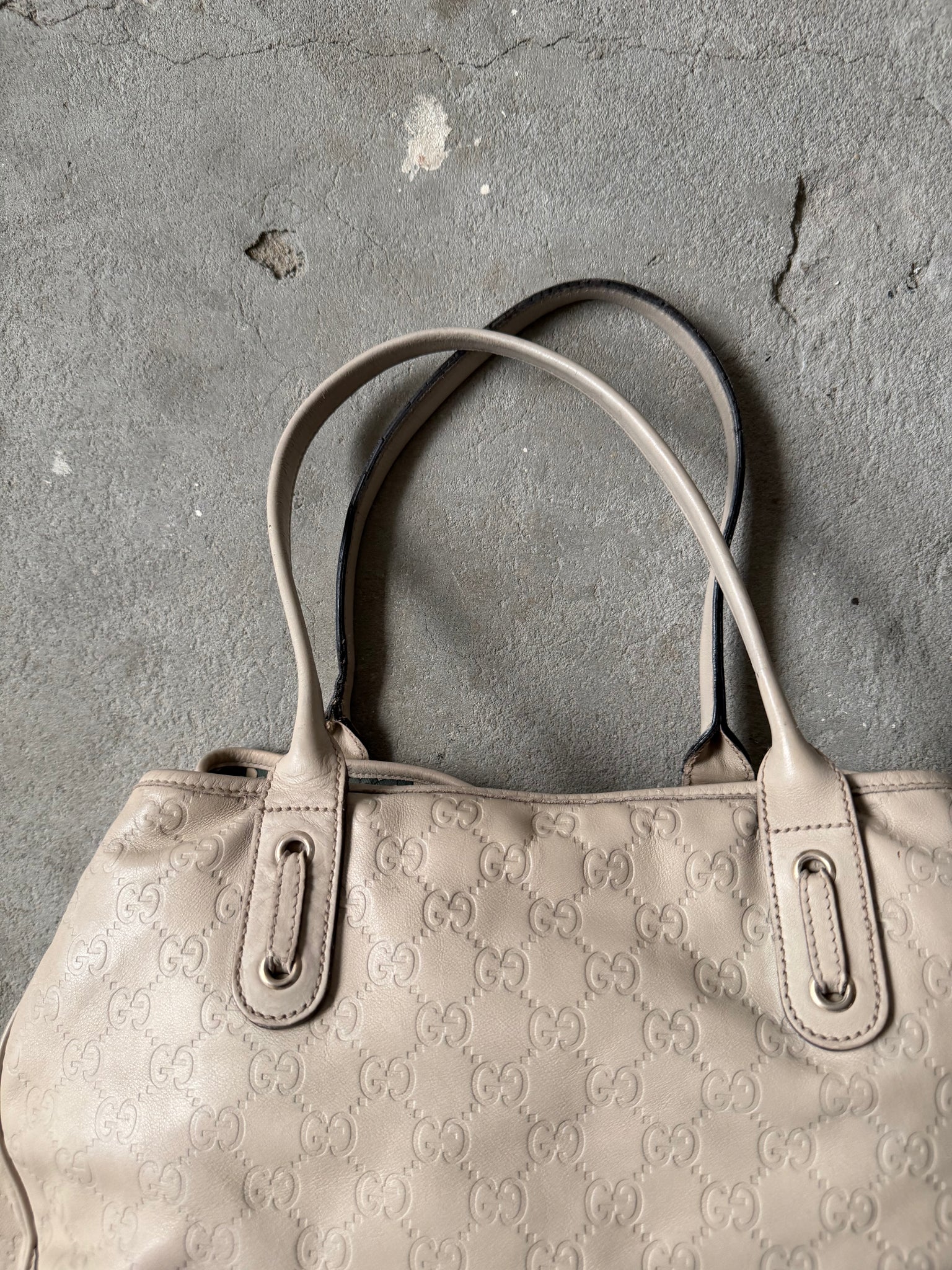 Gucci GG Monogram Guccissima Princy Shoulder Bag Cream