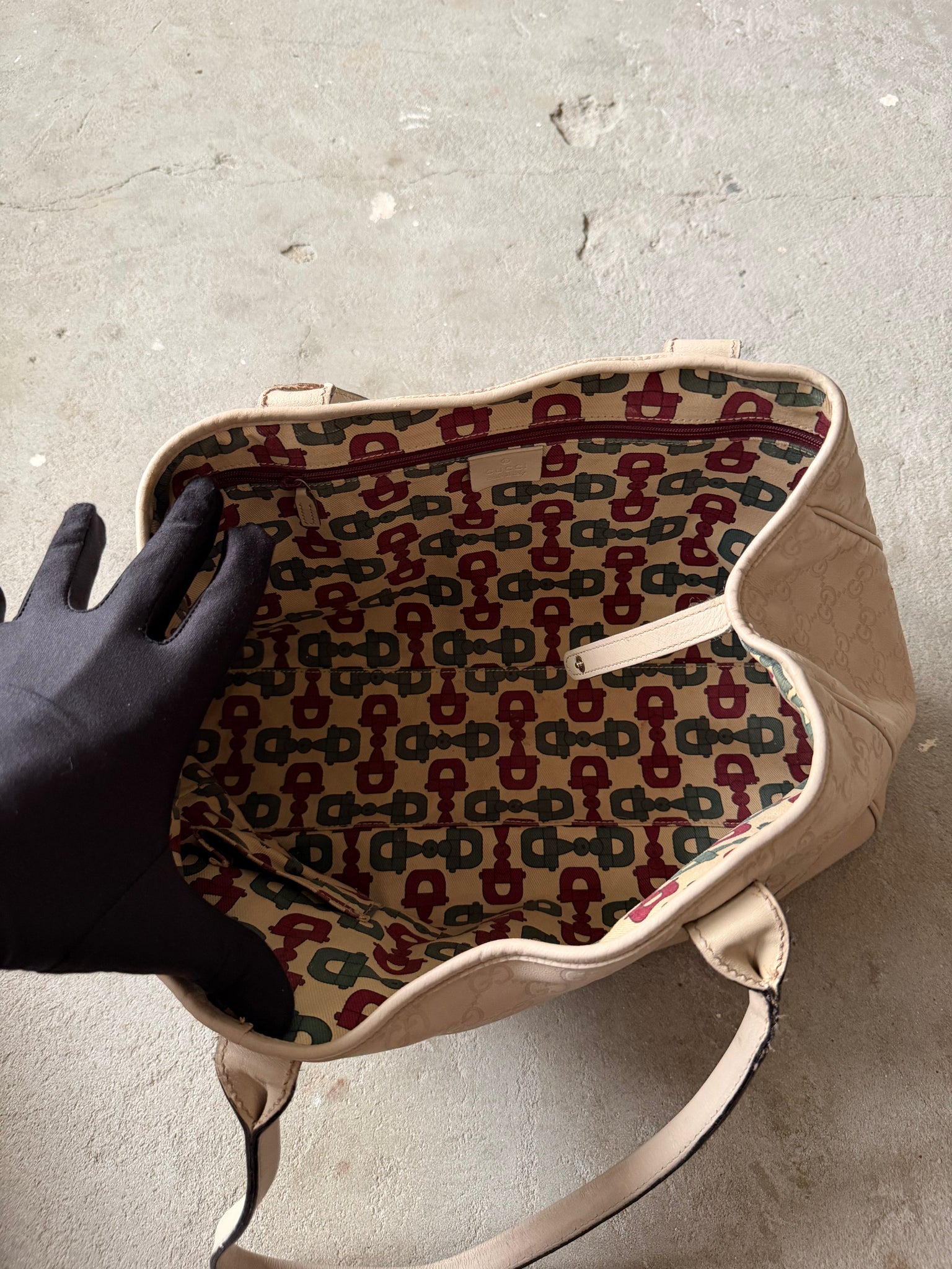 Gucci GG Monogram Guccissima Princy Shoulder Bag Cream