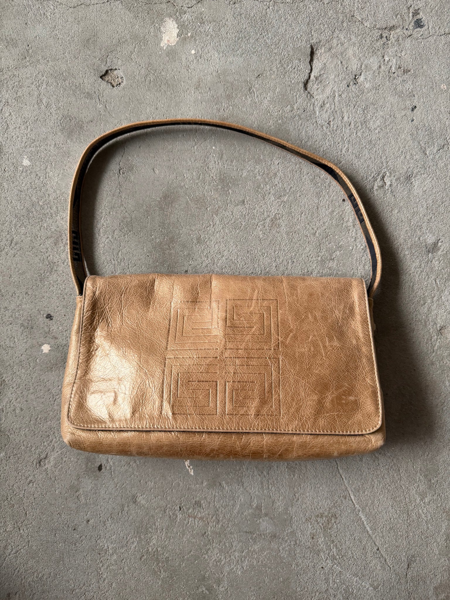Givenchy Logo Baguette Shoulder Bag Brown