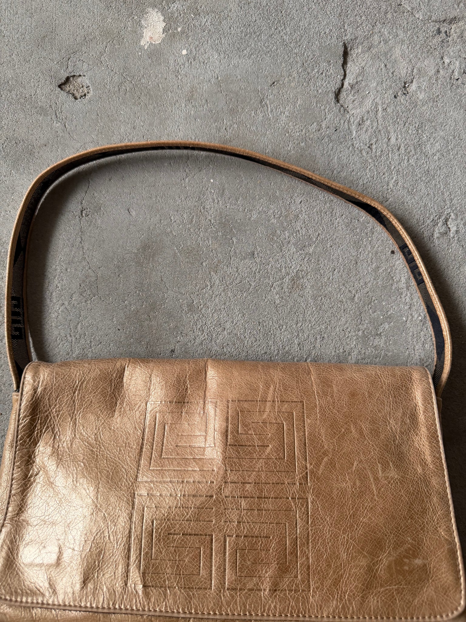 Givenchy Logo Baguette Shoulder Bag Brown