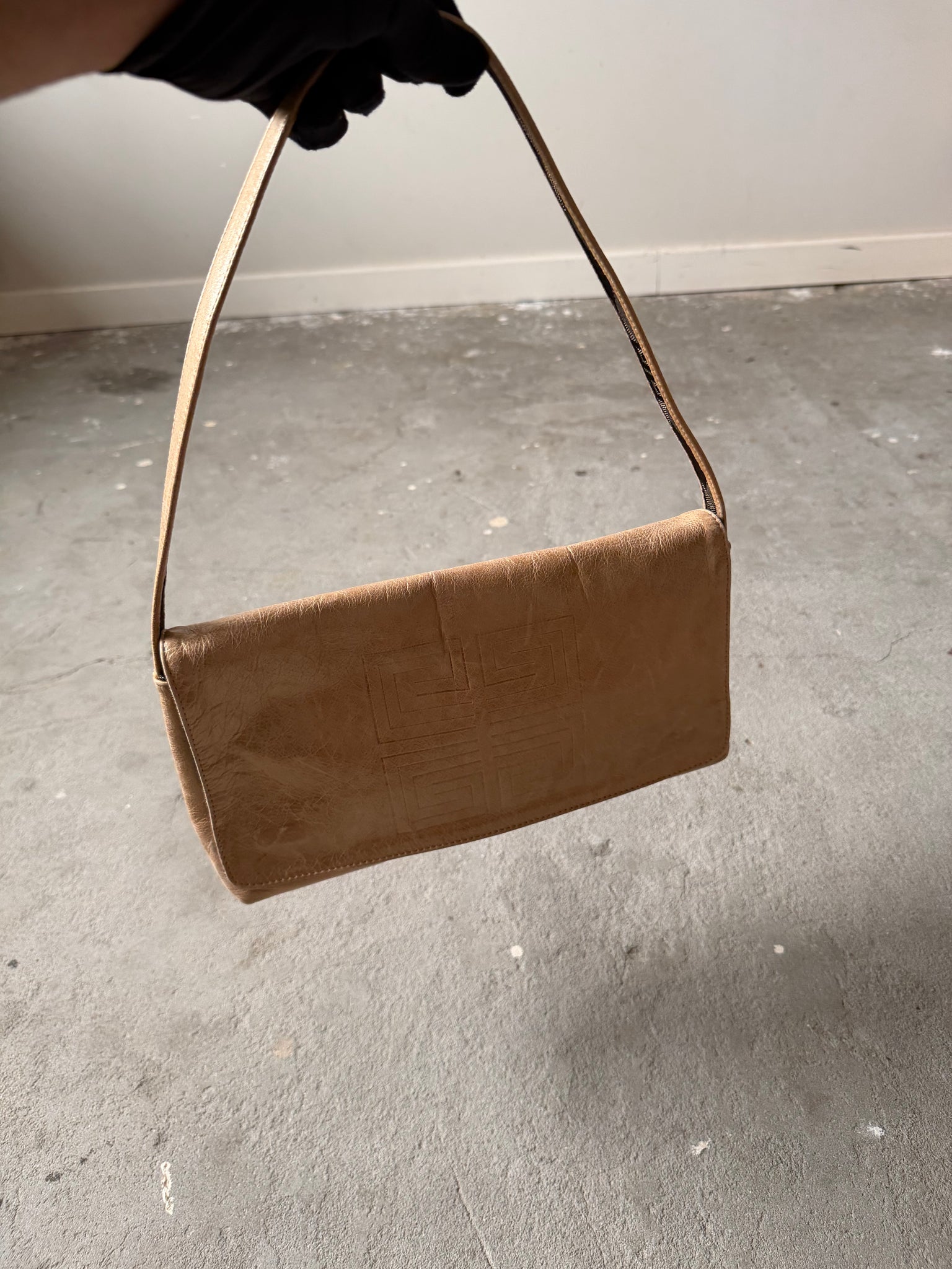 Givenchy Logo Baguette Shoulder Bag Brown