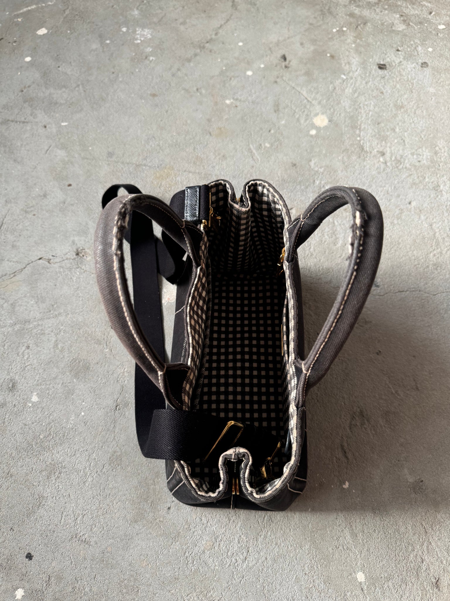 Prada 2Way Canapa Tote Bag Black