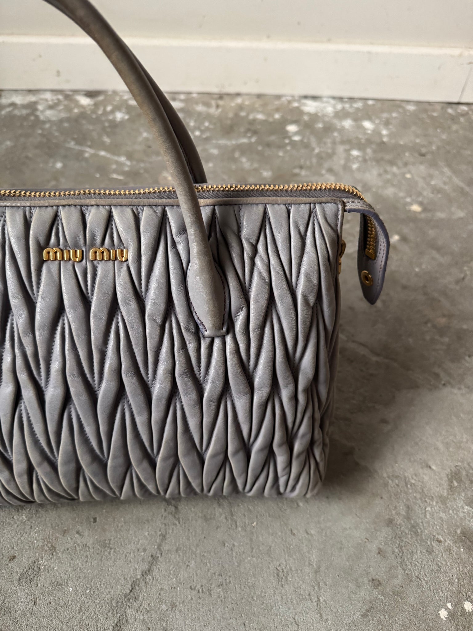 Miu Miu 2Way Matelasse Shoulder Bag Argilla