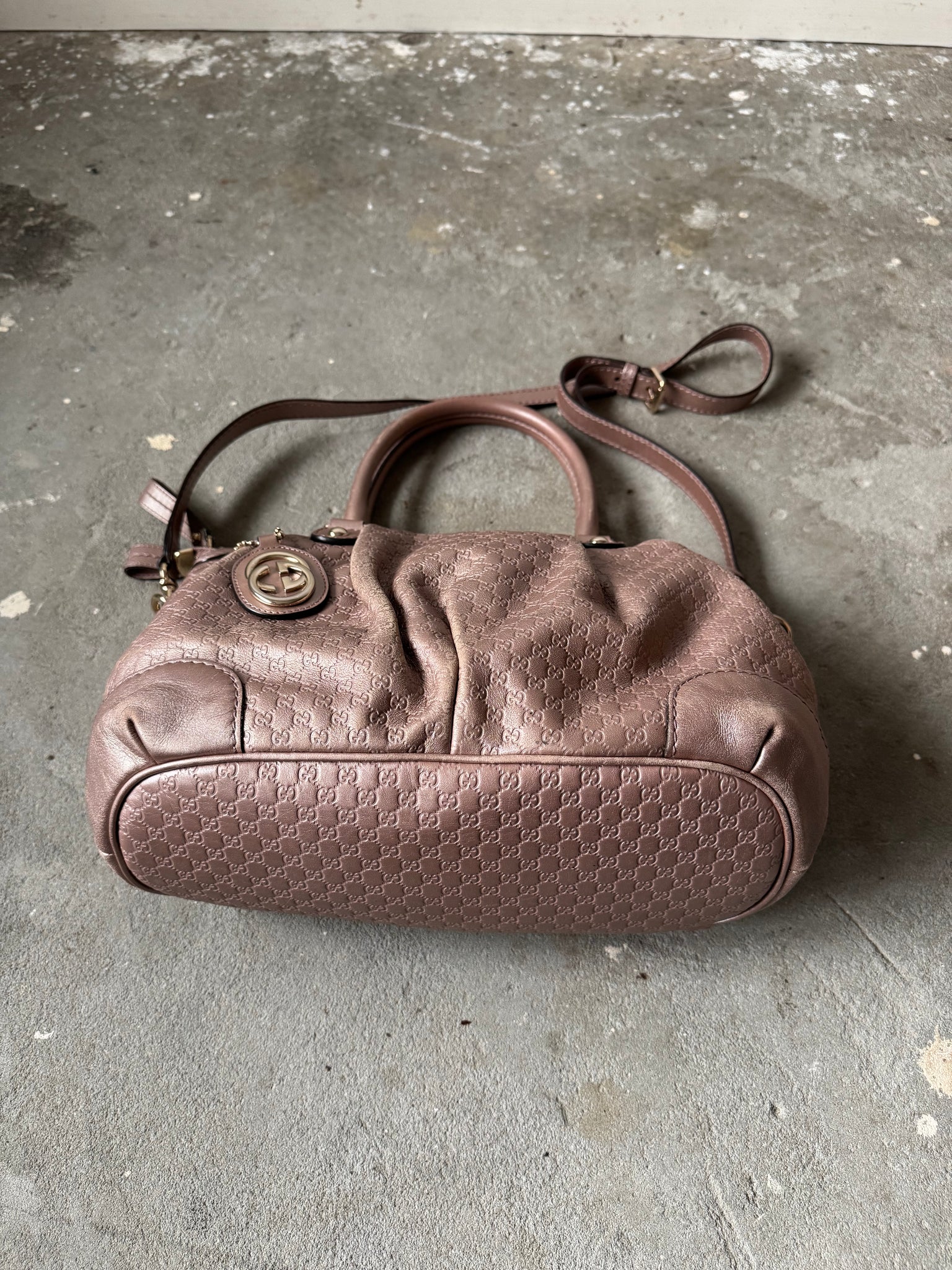 Gucci 2Way Micro Sukey Shoulder Bag Metallic Pink