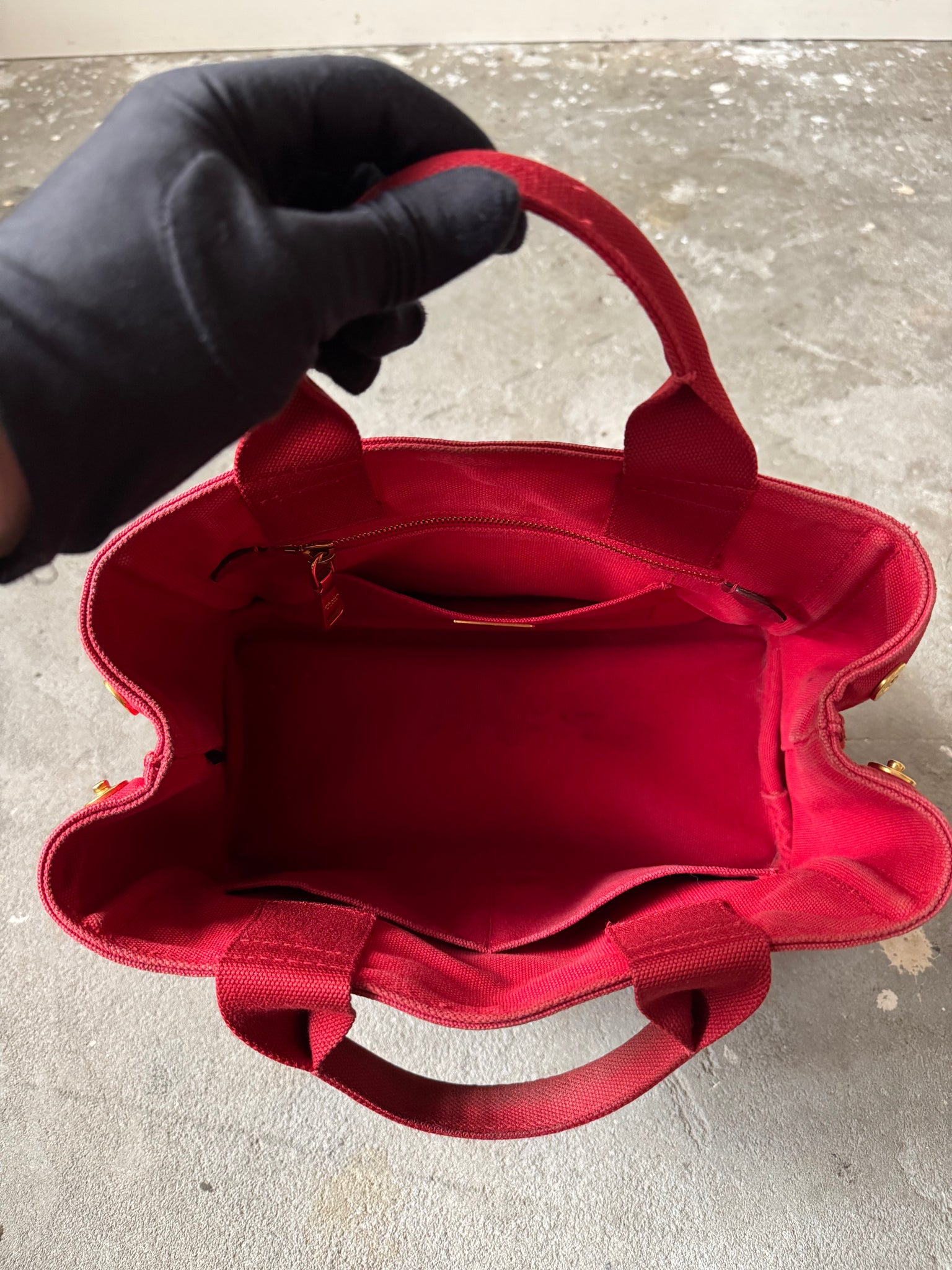 Prada Canapa Tote Bag Red