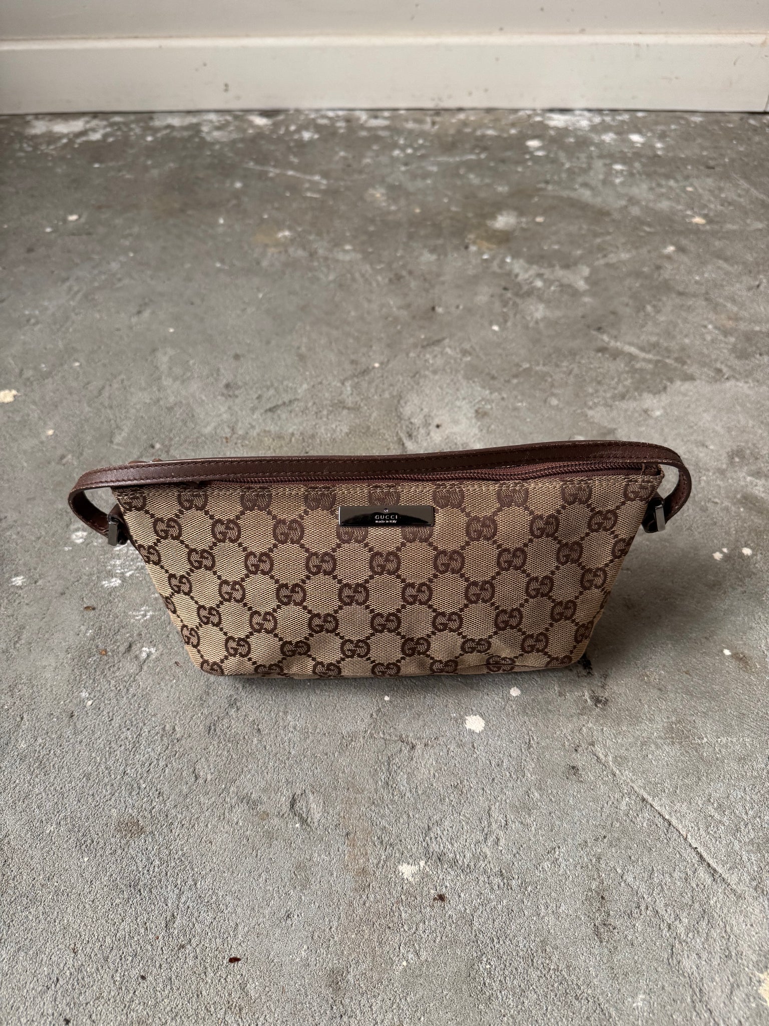 Gucci GG Monogram Pochette Boat Shoulder Bag Beige