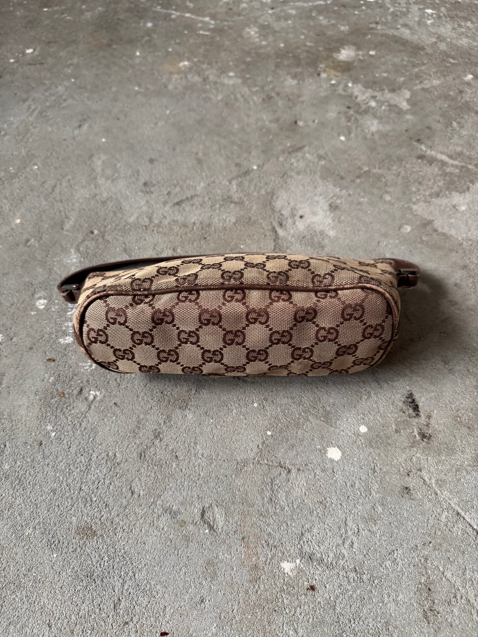 Gucci GG Monogram Pochette Boat Shoulder Bag Beige