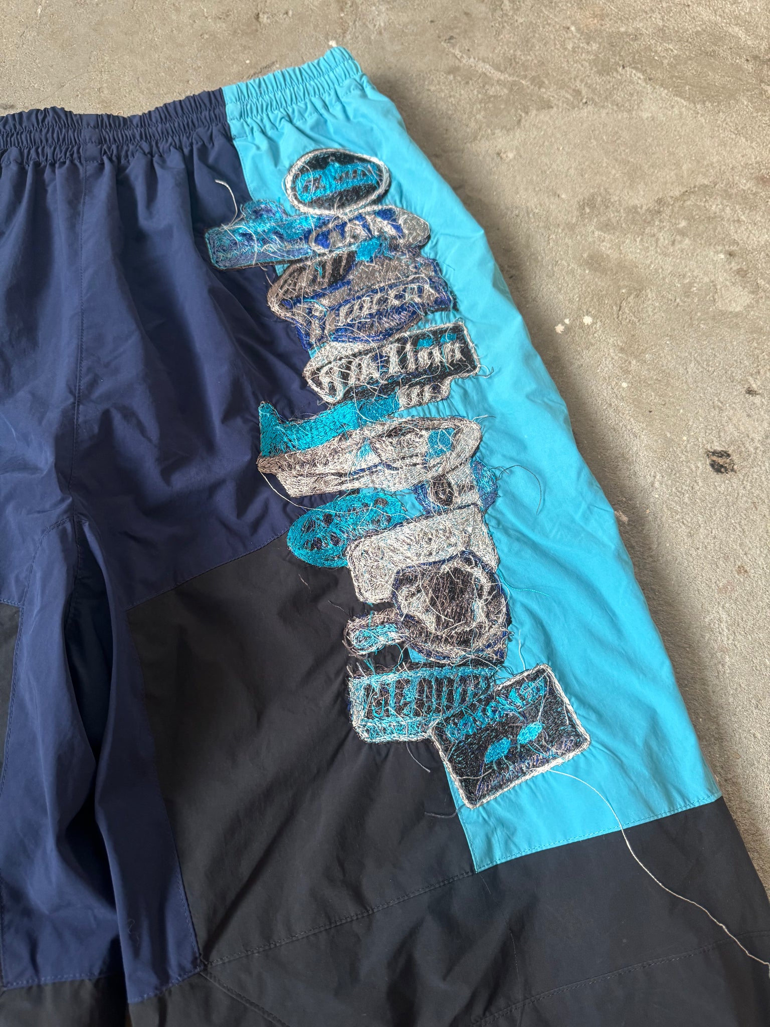 Doublet AI Patches Embroidery Track Pants Navy/Blue (Size L)
