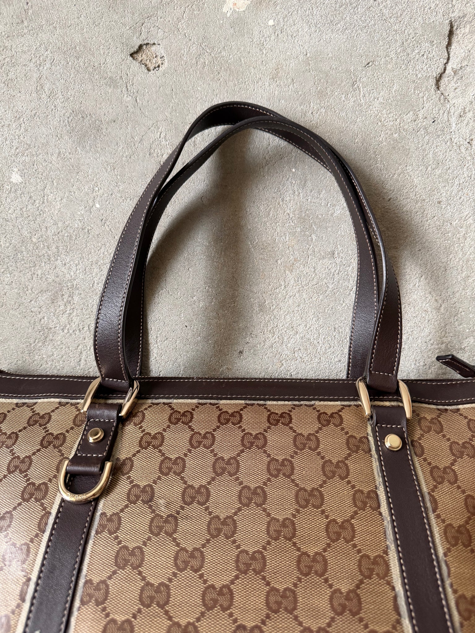 Gucci GG Monogram Crystal Abbey Shoulder Bag Beige/Brown