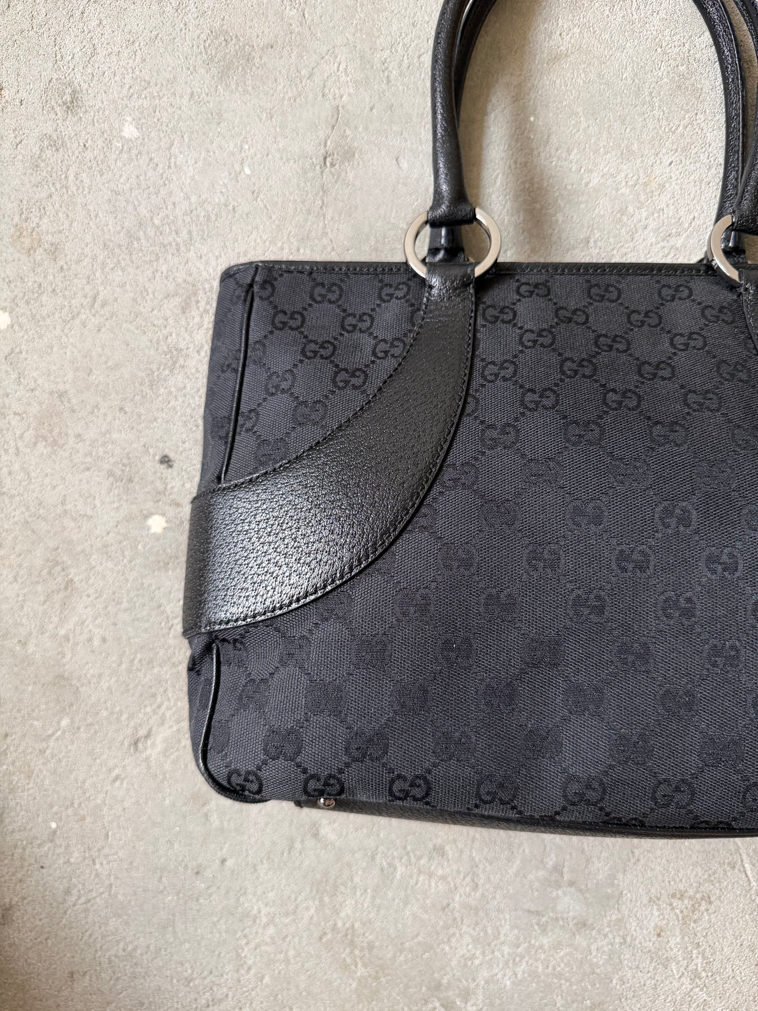 Gucci GG Monogram Shoulder Bag Black