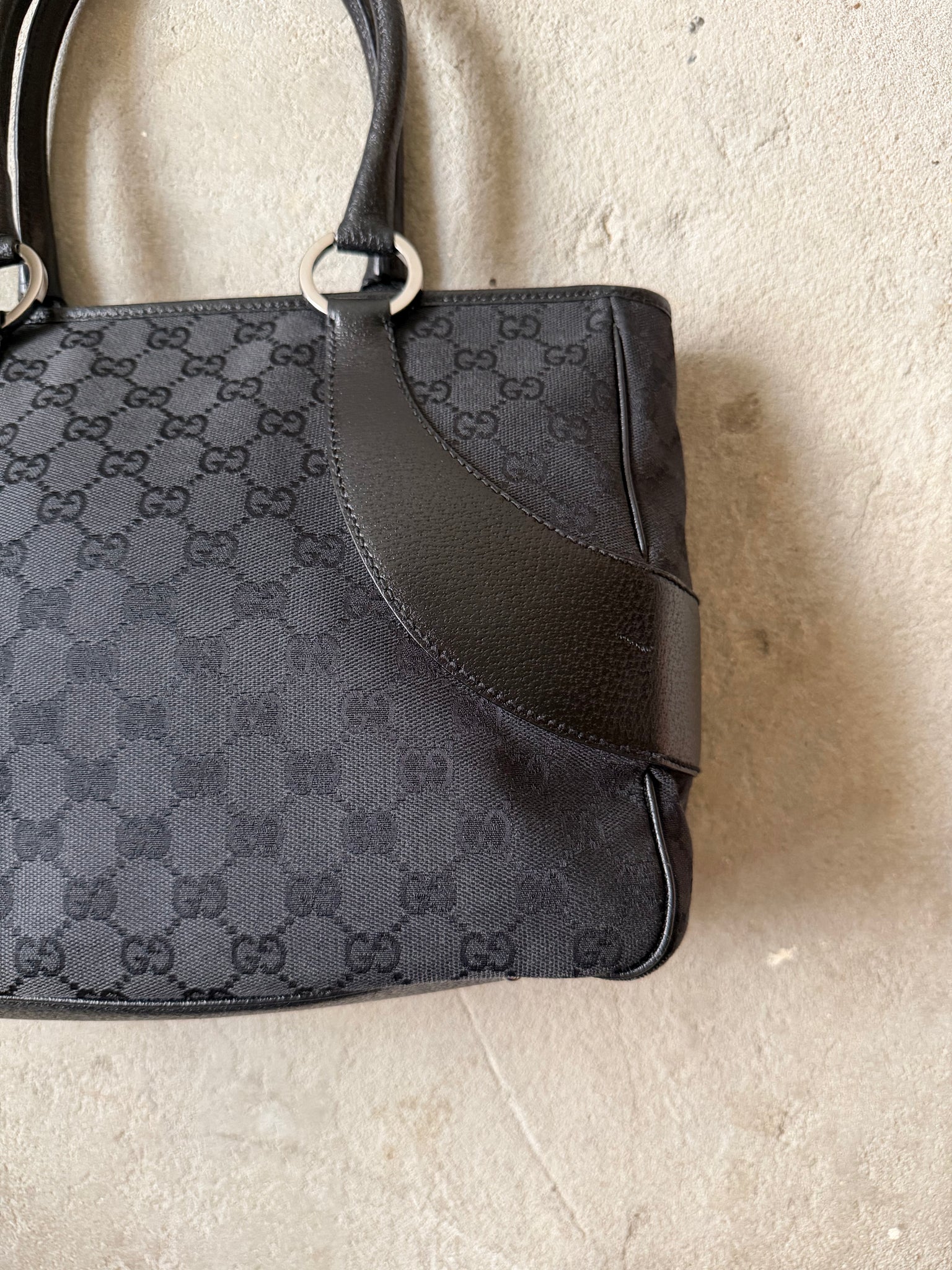 Gucci GG Monogram Shoulder Bag Black