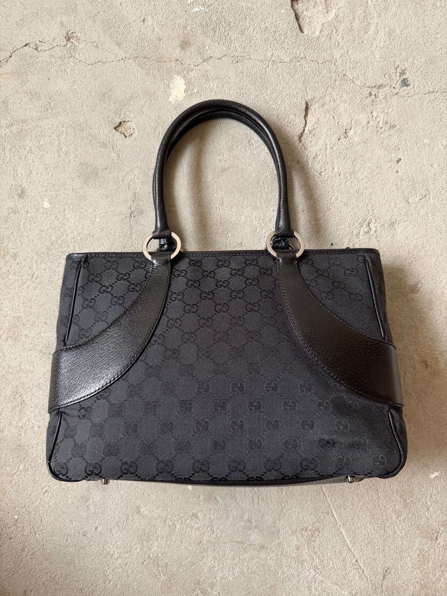 Gucci GG Monogram Shoulder Bag Black