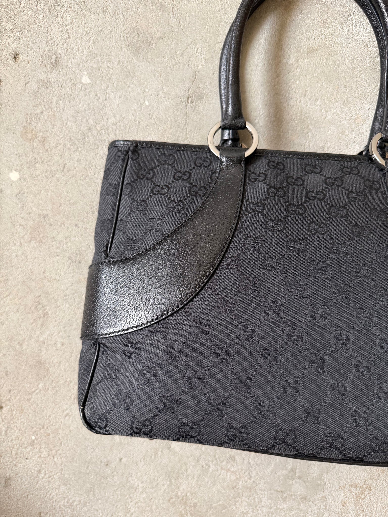 Gucci GG Monogram Shoulder Bag Black