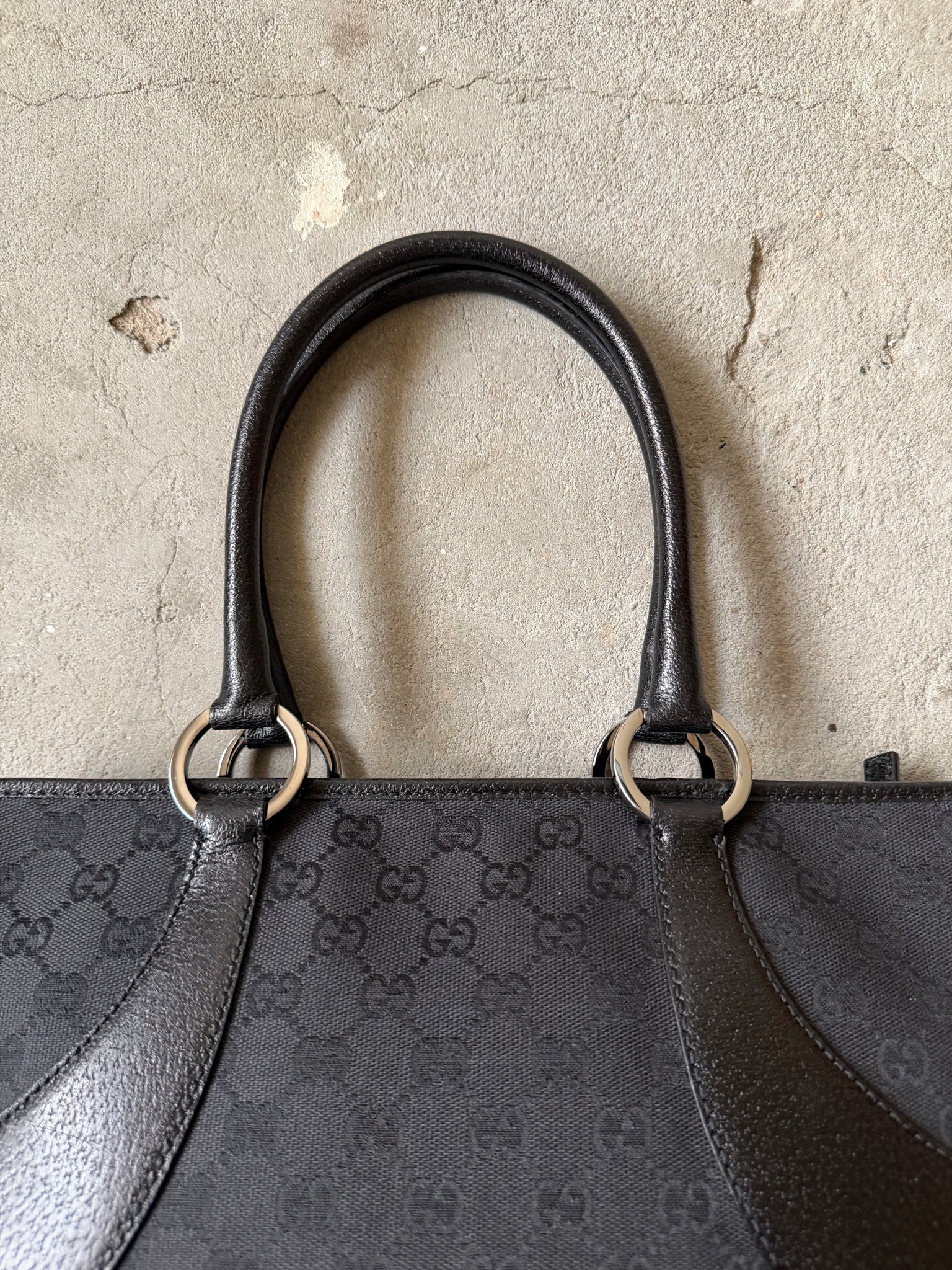 Gucci GG Monogram Shoulder Bag Black