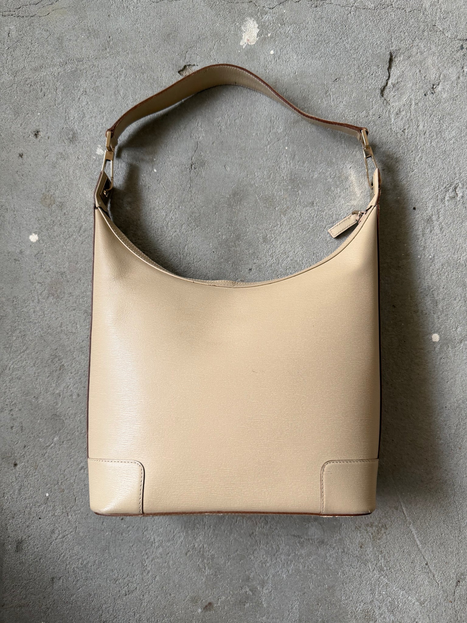Gucci Hobo Leather Shoulder Bag Cream