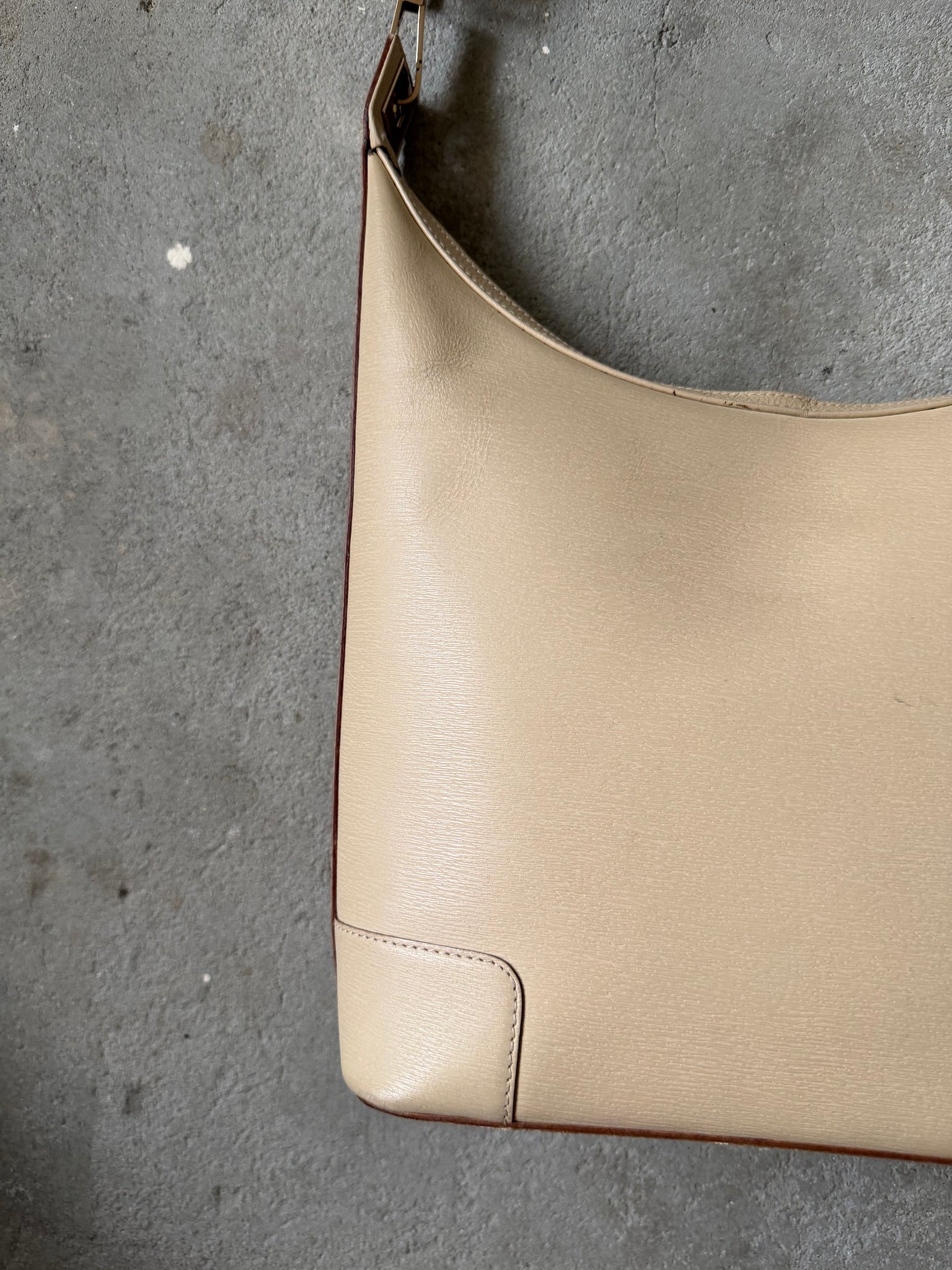 Gucci Hobo Leather Shoulder Bag Cream