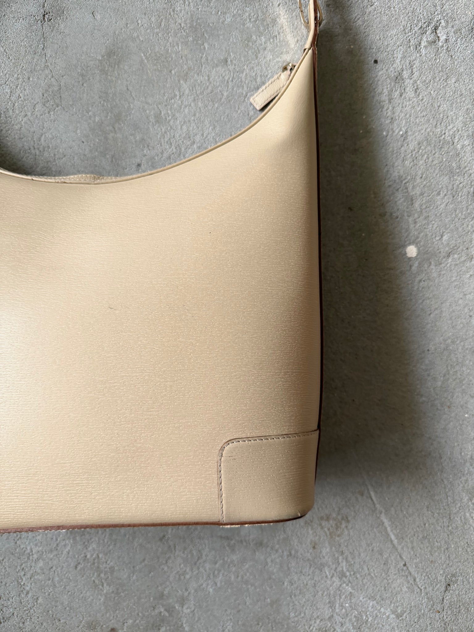 Gucci Hobo Leather Shoulder Bag Cream