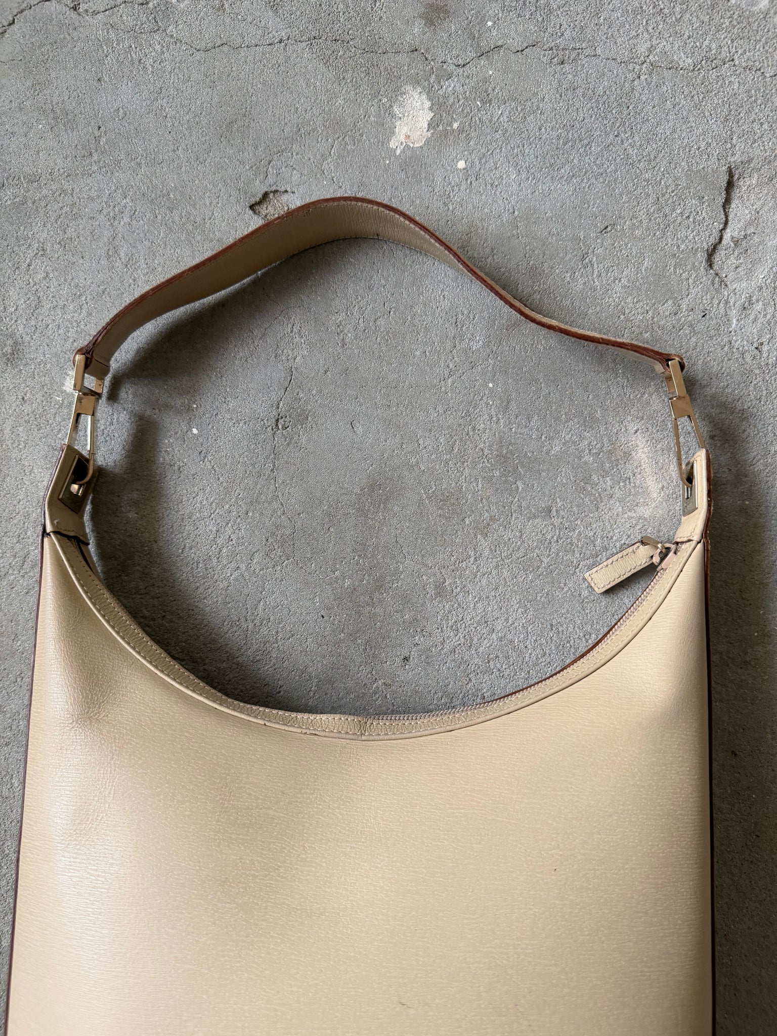 Gucci Hobo Leather Shoulder Bag Cream
