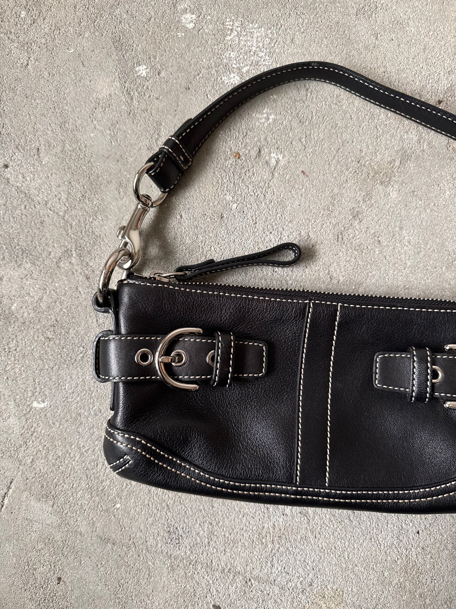Coach Leather Mini Shoulder Bag Black