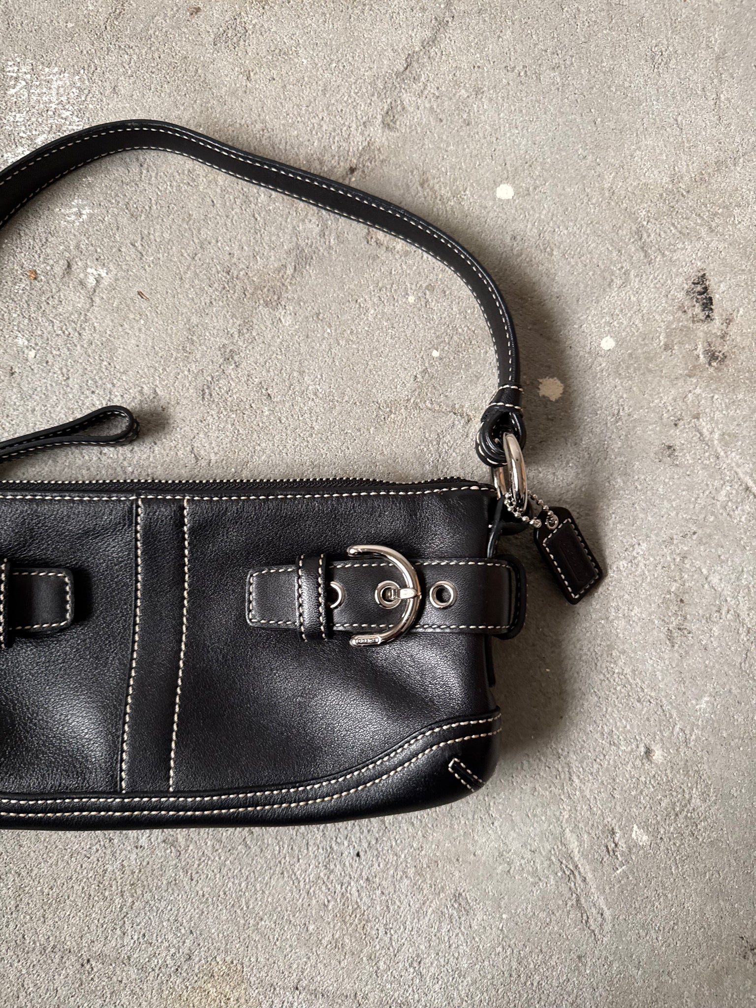Coach Leather Mini Shoulder Bag Black