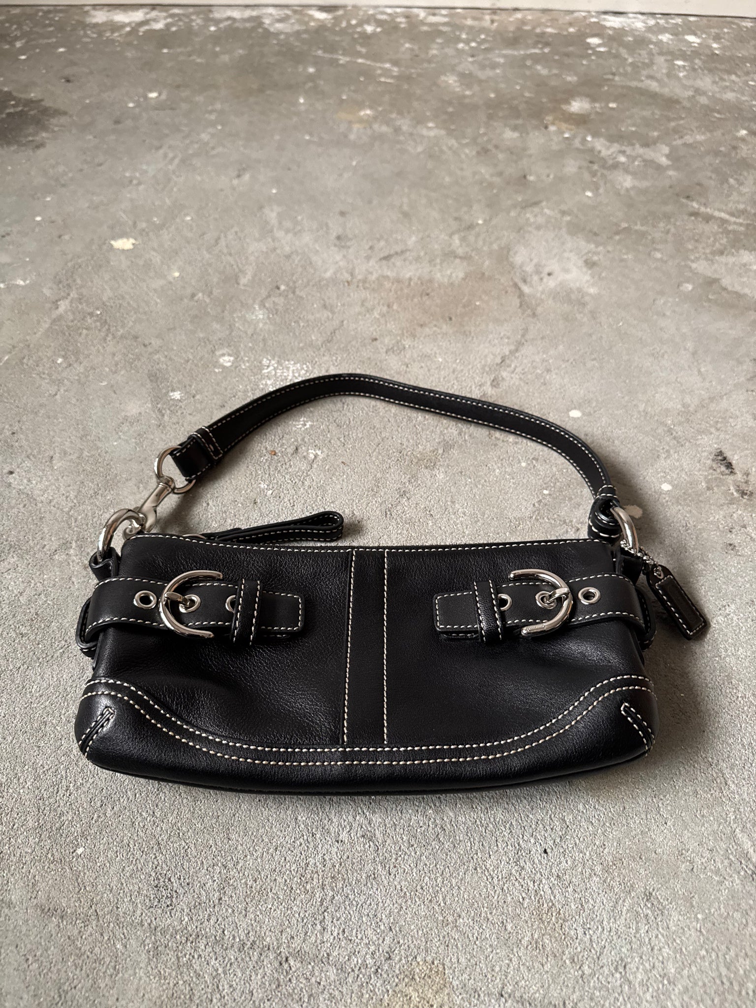 Coach Leather Mini Shoulder Bag Black