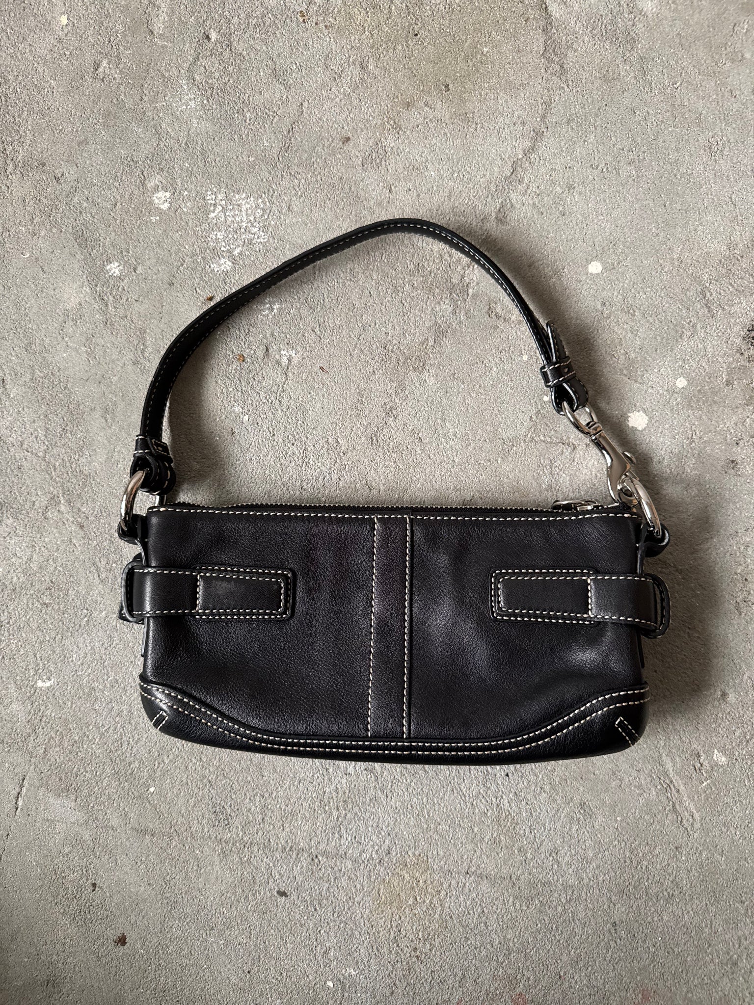 Coach Leather Mini Shoulder Bag Black