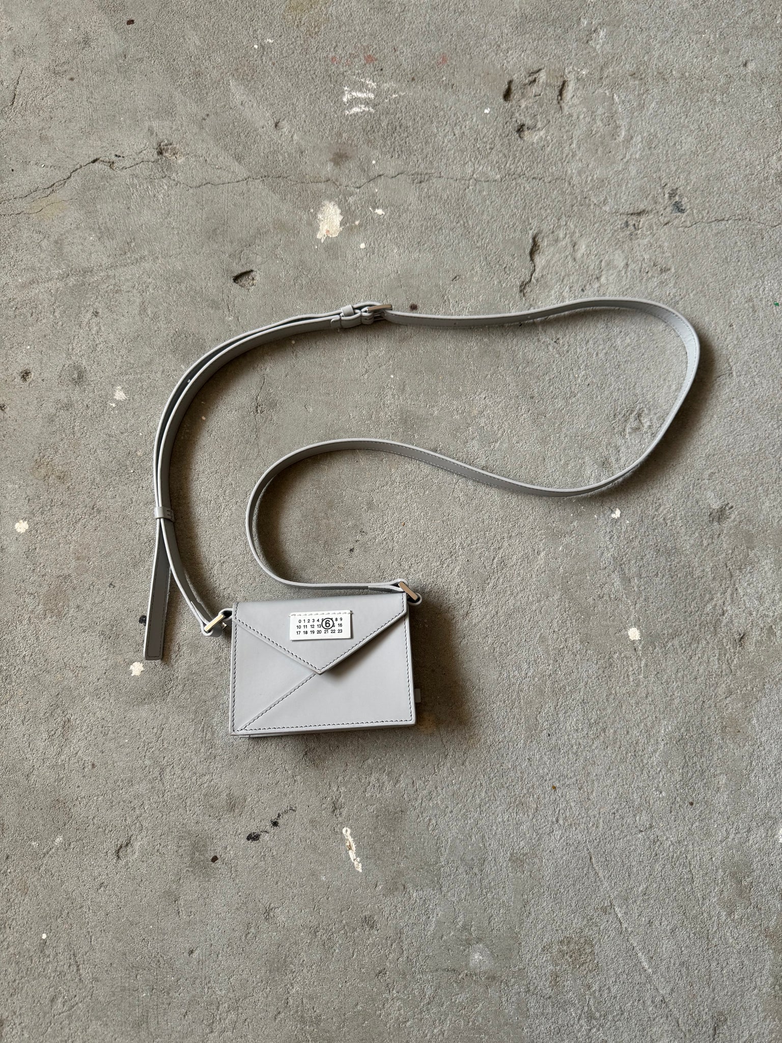 MM6 Maison Margiela Leather Mini Crossbody Bag Grey