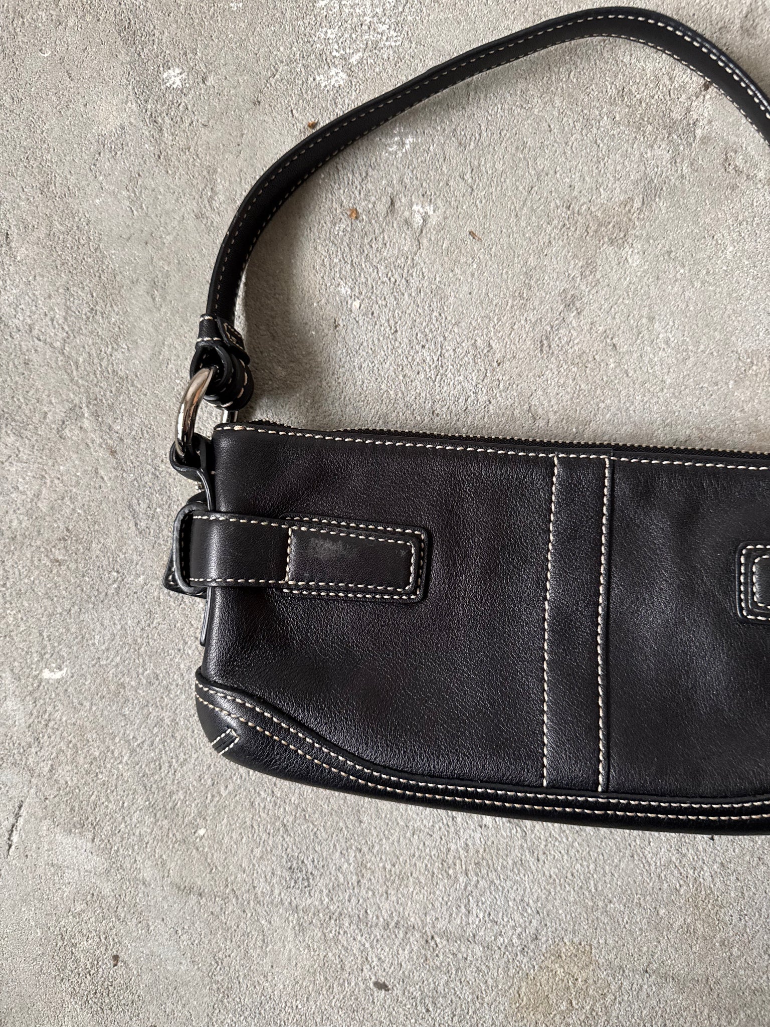 Coach Leather Mini Shoulder Bag Black